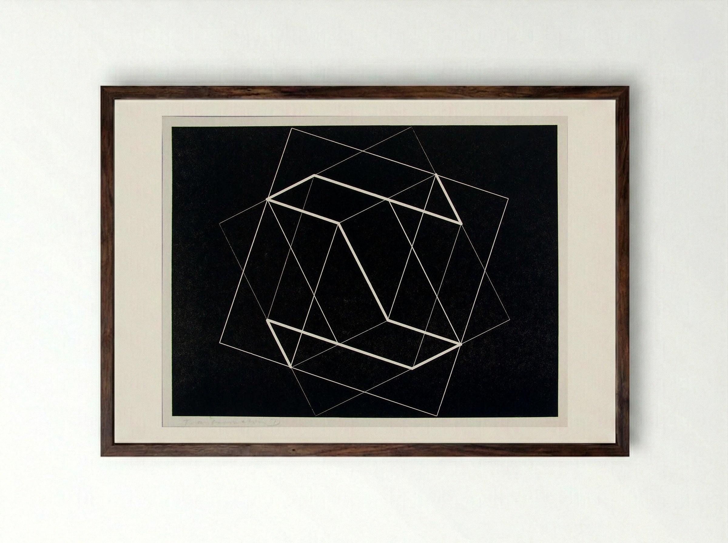 Transformation D - Josef Albers - Framed Print Dark Wood