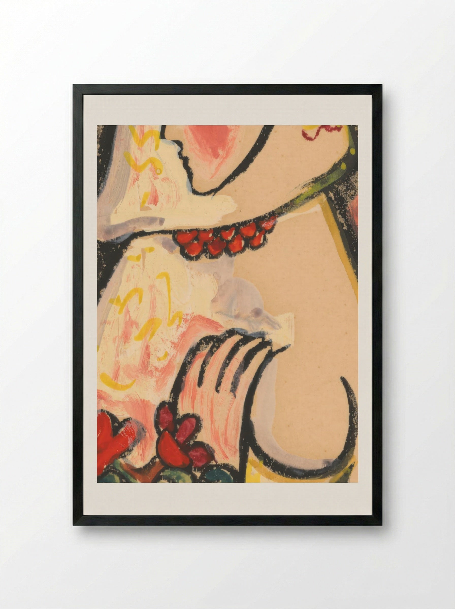 Girl with a Basket of Flowers - Mikuláš Galanda - Framed Print Black