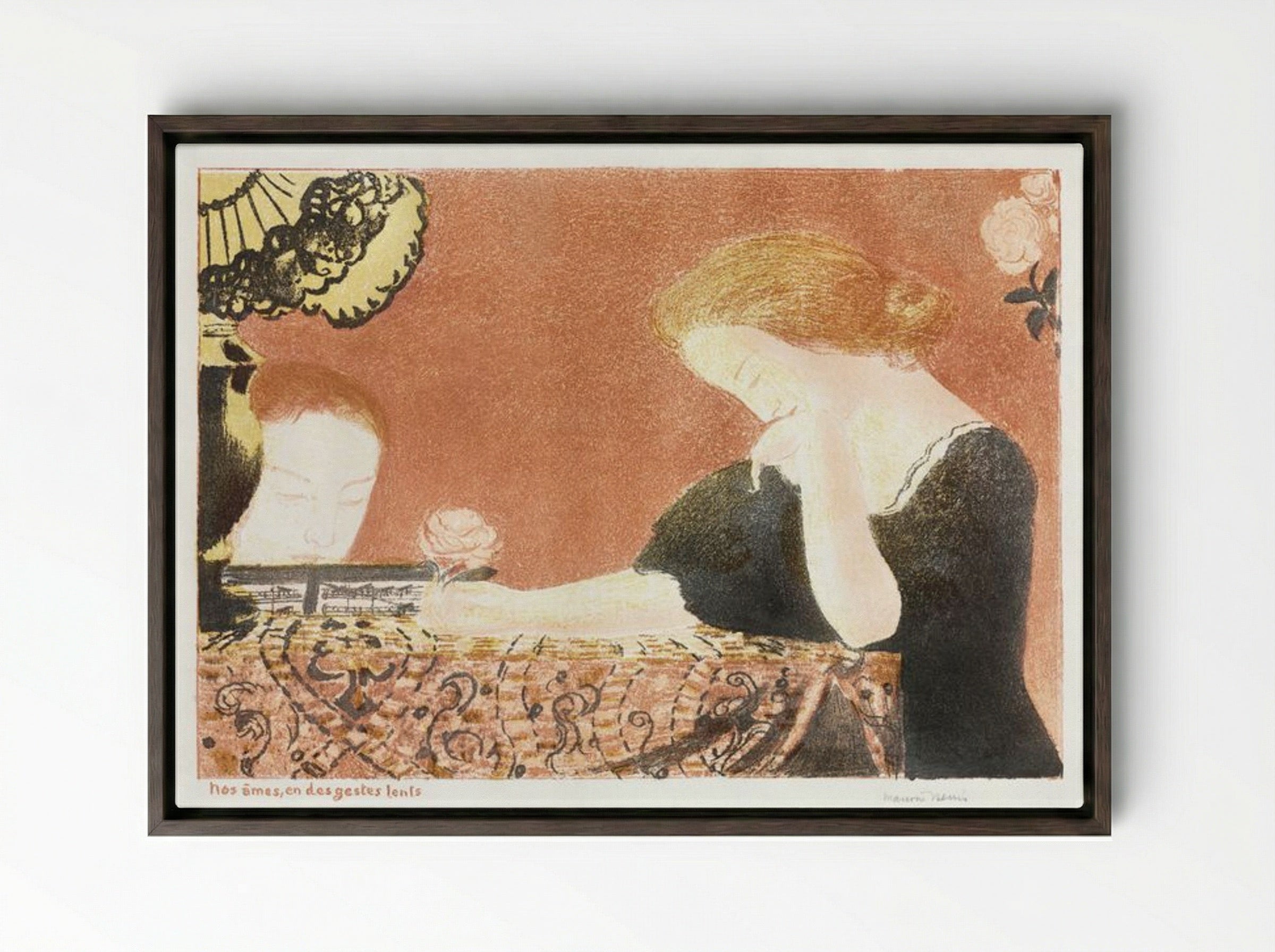 Our Souls in Languorous Gestures - Maurice Denis - Framed Canvas Dark Wood