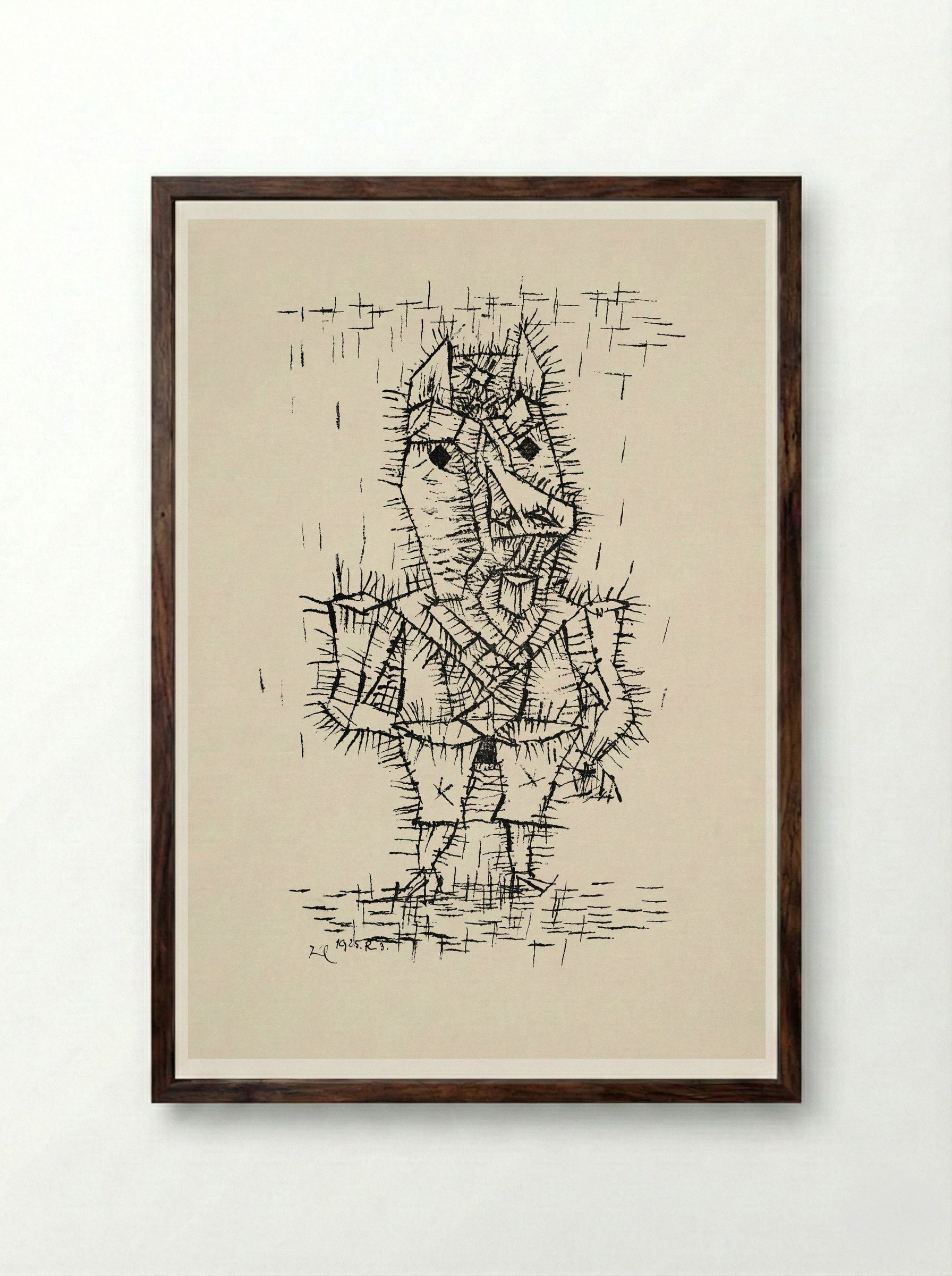Ass (Esel) - Paul Klee - Framed Print Dark Wood