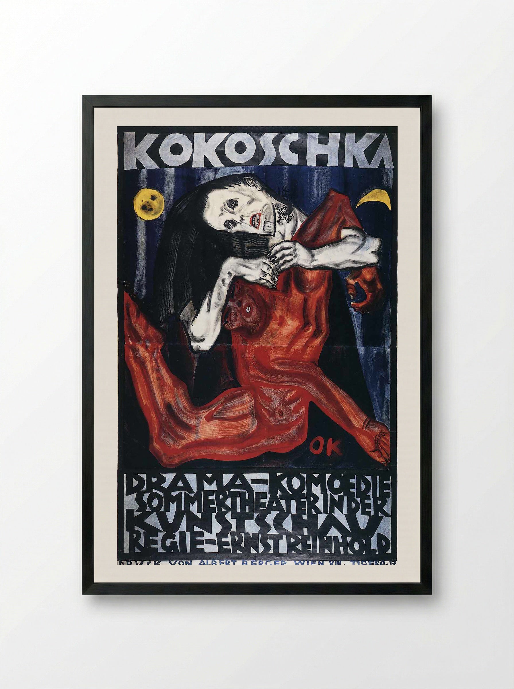 Pieta (Drama Komödie Sommer Theater Poster) - Oskar Kokoschka - Framed Print Black