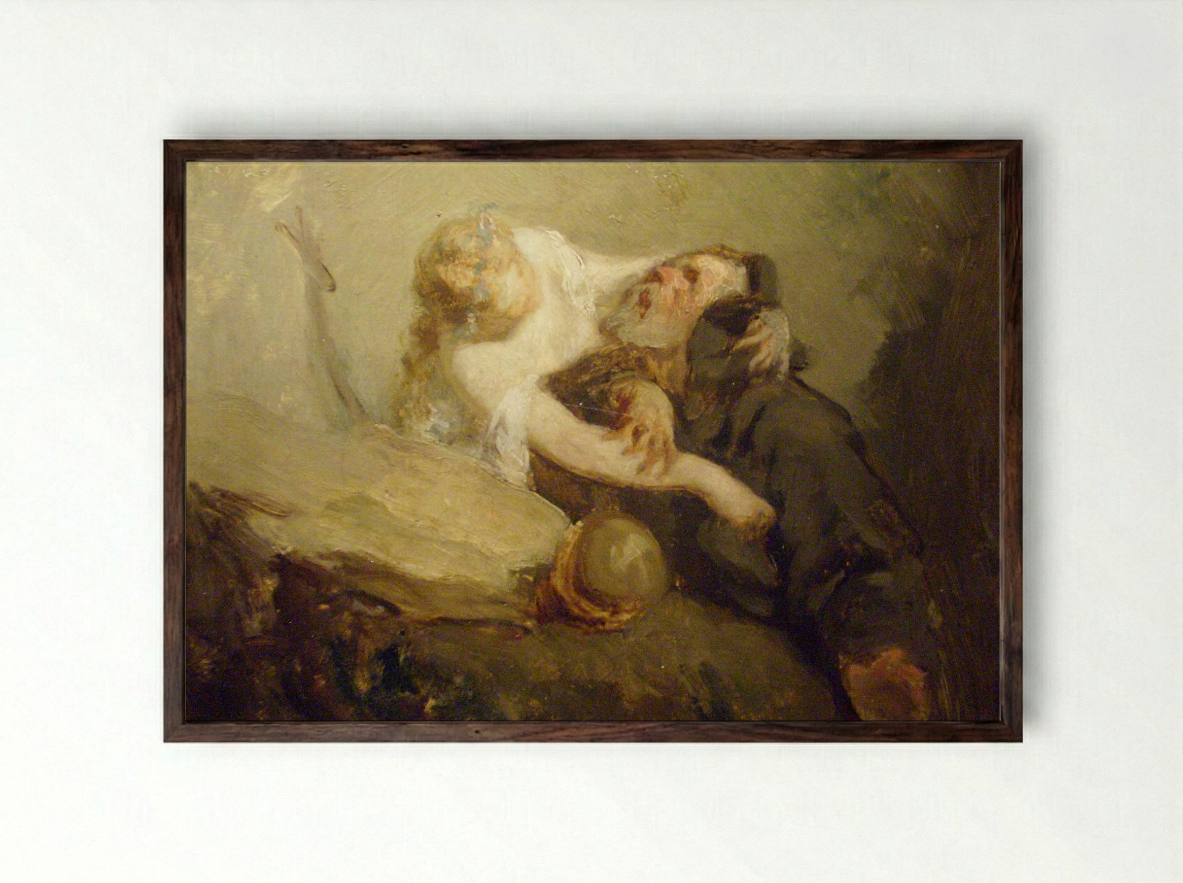 The Temptation of Saint Anthony - Eugène Delacroix - Framed Print Dark Wood
