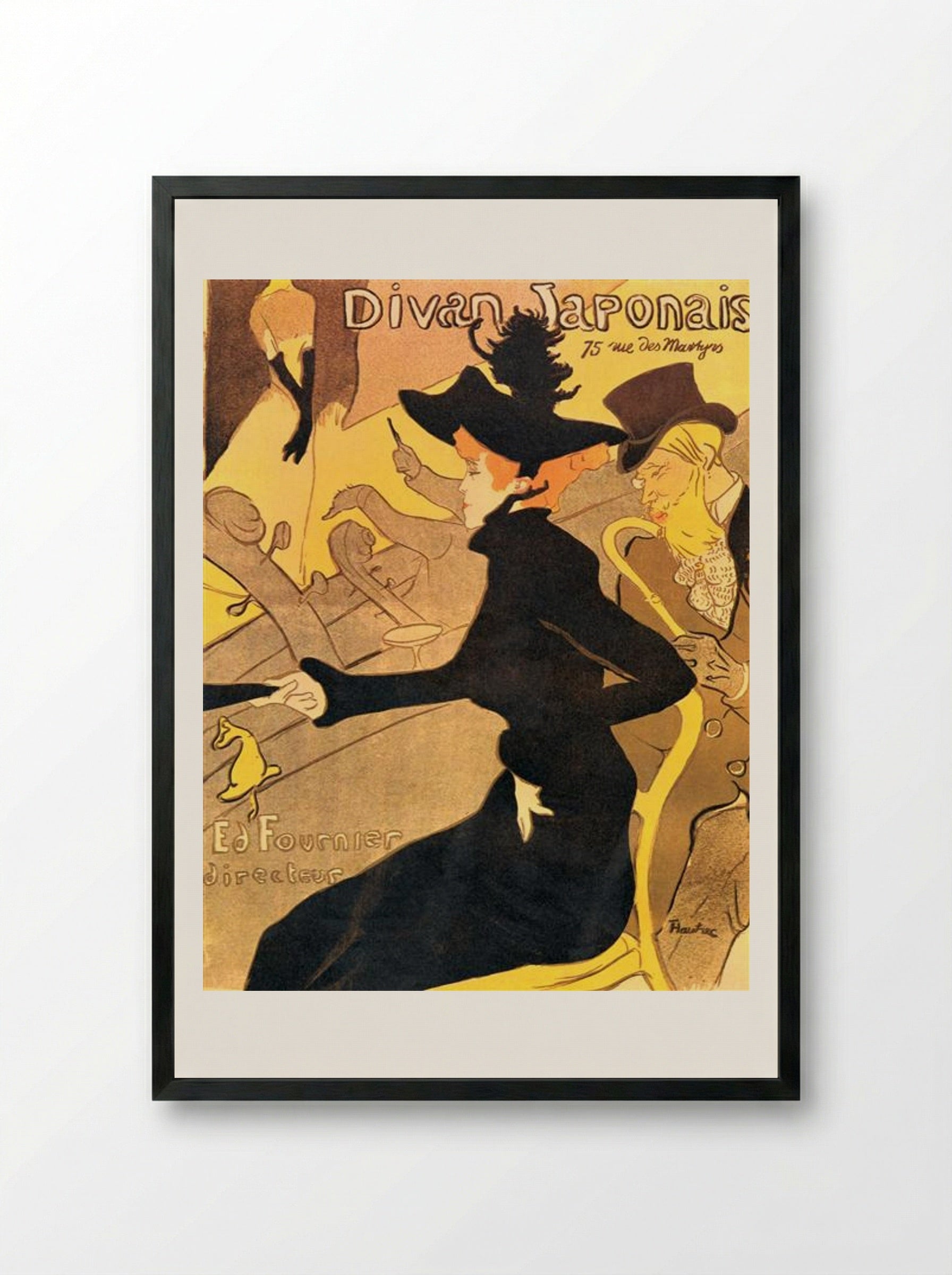 Divan Japonais - Henri de Toulouse-Lautrec - Framed Print Black