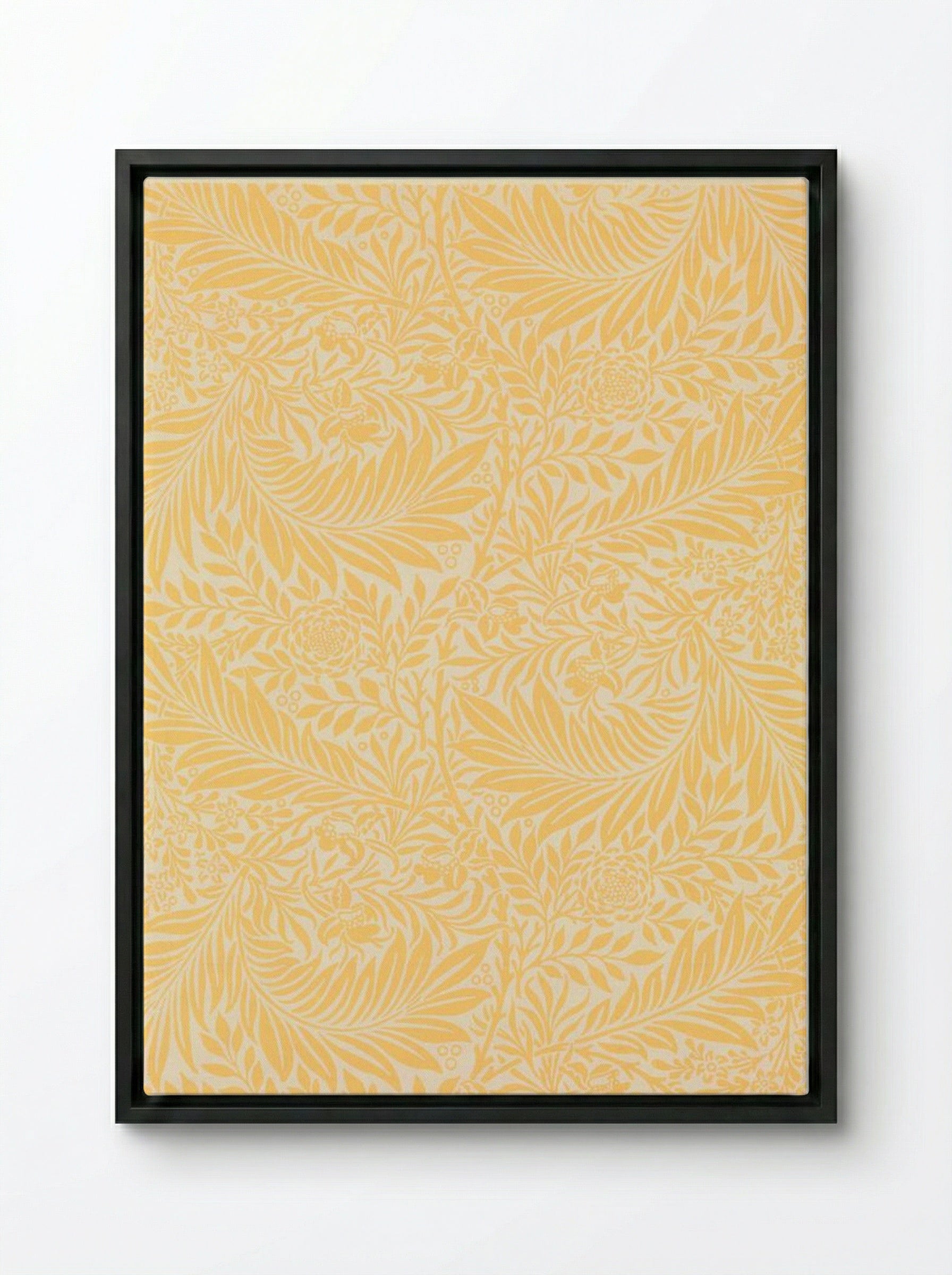 Larkspur - William Morris - Framed Canvas Black