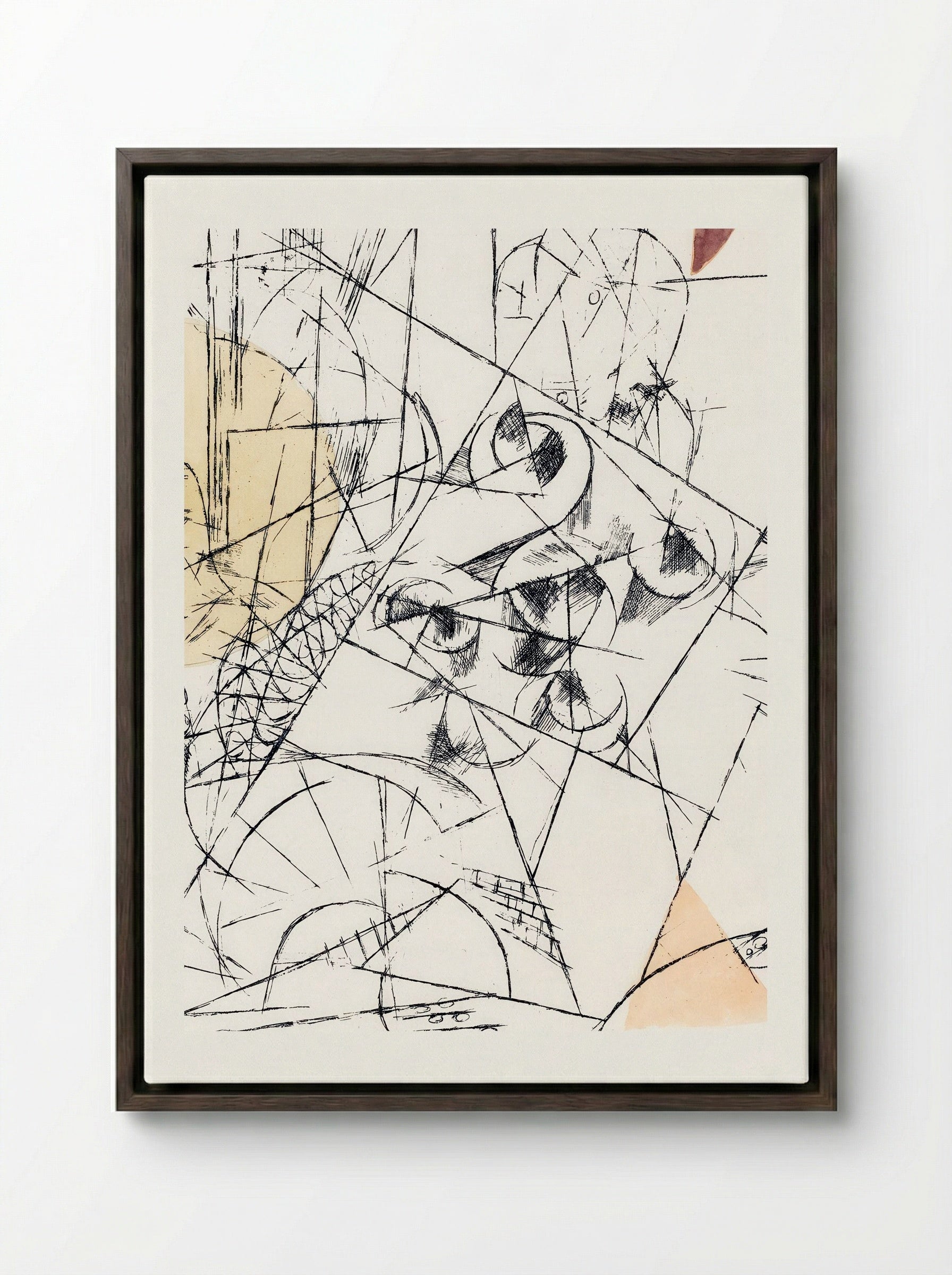 Hope and Destruction (Zerstörung und Hoffnung) - Paul Klee - Framed Canvas Dark Wood