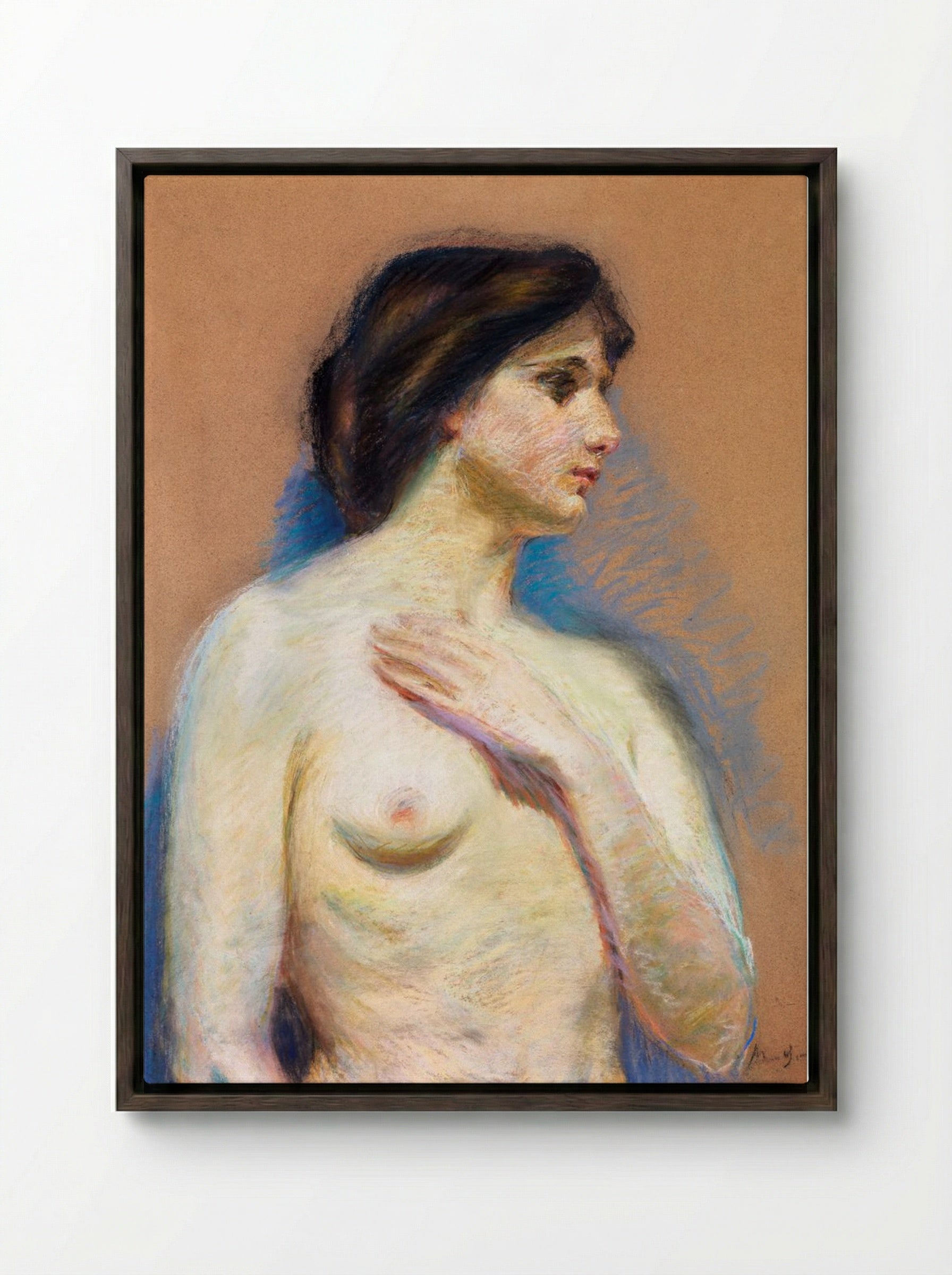 Nude - Alice Pike Barney - Framed Canvas Dark Wood
