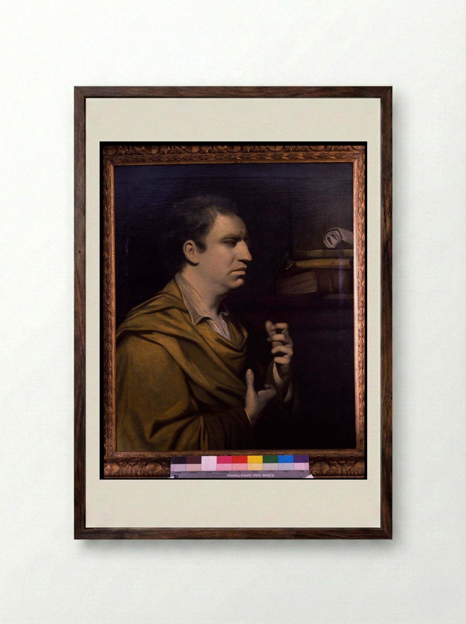 Samuel Johnson - Sir Joshua Reynolds - Framed Print Dark Wood