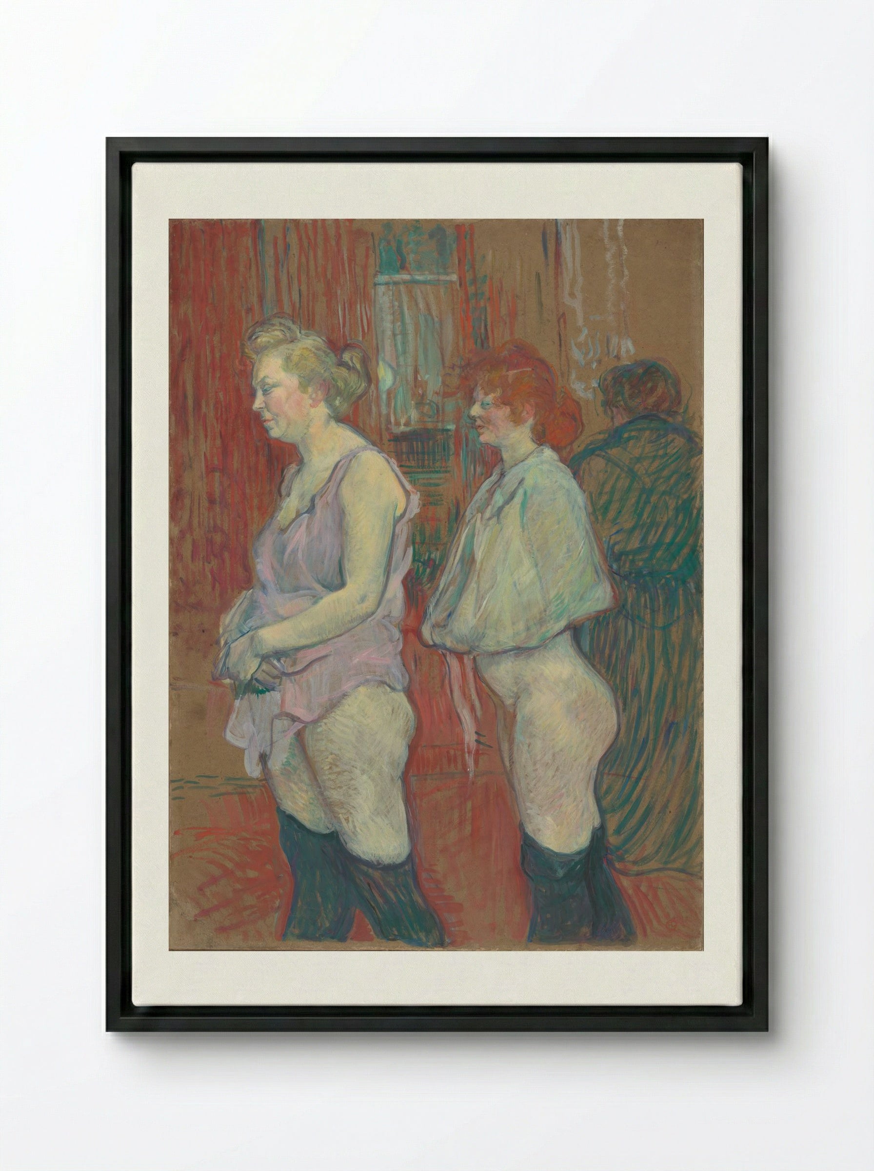 Rue des Moulins - Henri de Toulouse-Lautrec - Framed Canvas Black