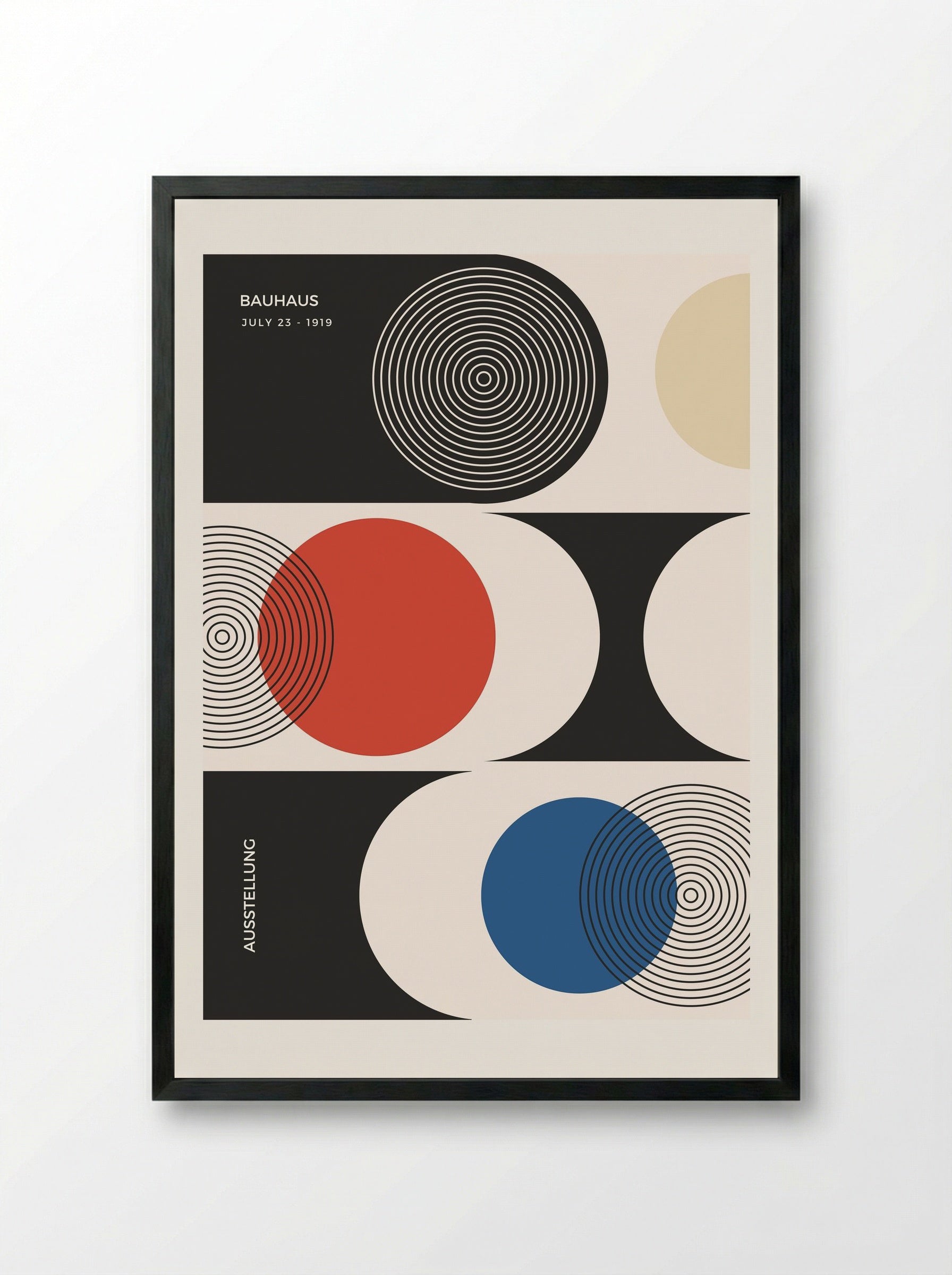 Bauhaus Intersection – Optical Study (1919) - Framed Print Black