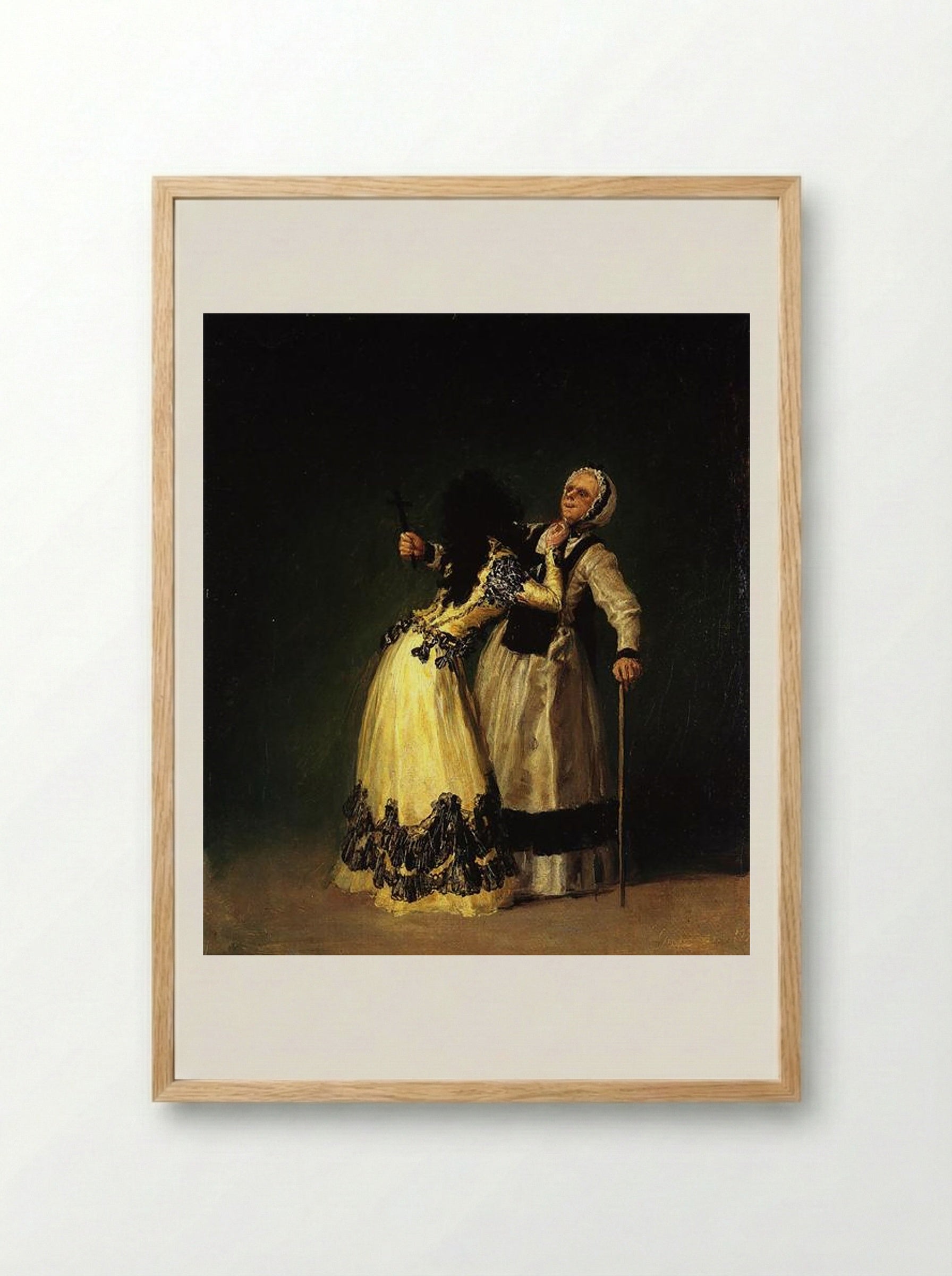 The Duchess of Alba and Her Duenna - Francisco Goya - Framed Print Wood
