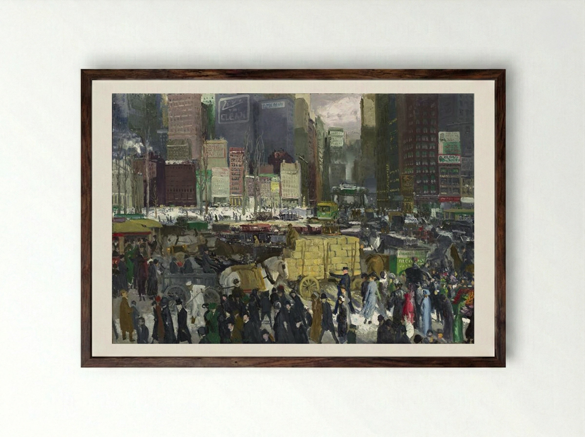 New York - George Bellows - Framed Print Dark Wood