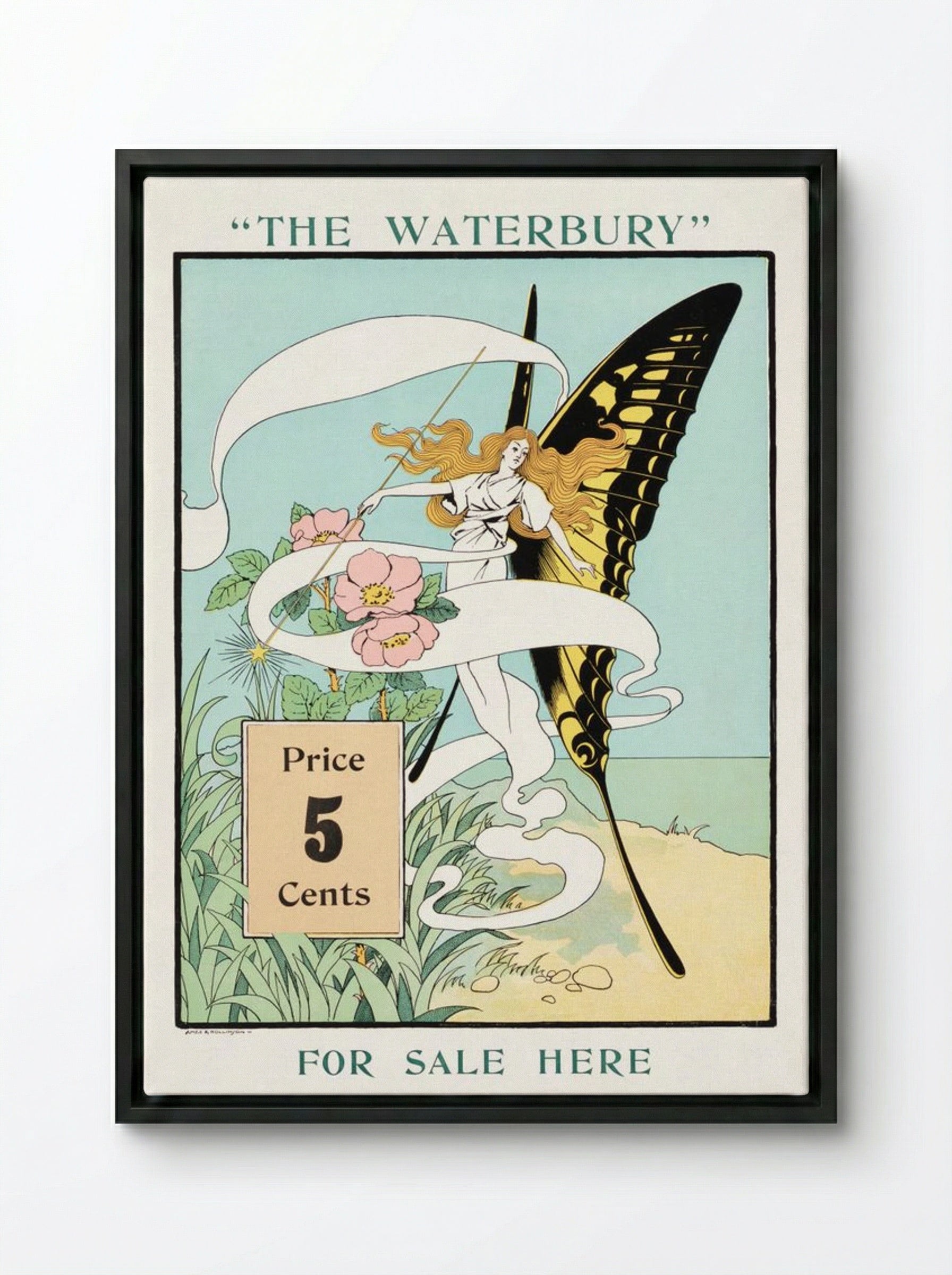The Waterbury (Advertising Poster) - Ames & Rollinson - Framed Canvas Black