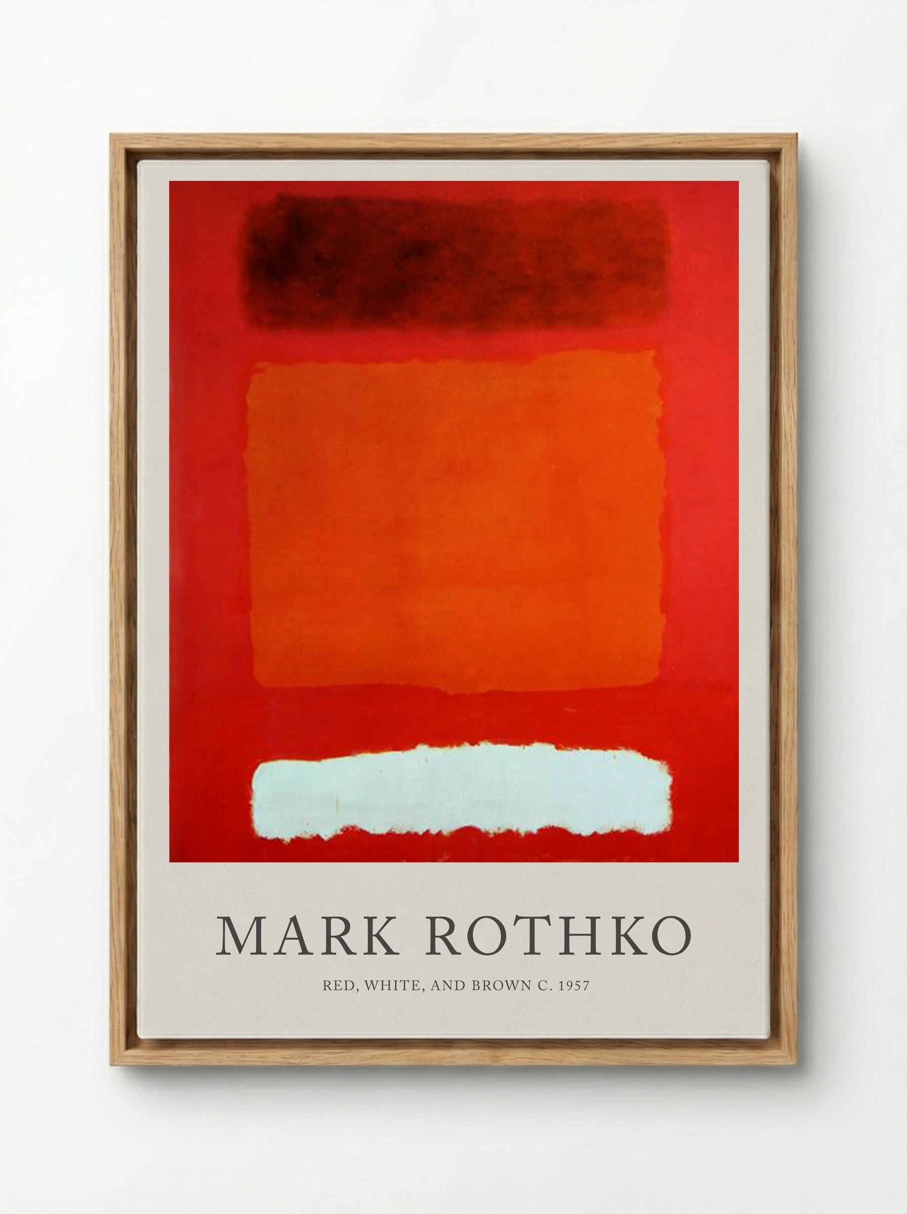 Red, White, and Brown - Mark Rothko - Framed Canvas Wood