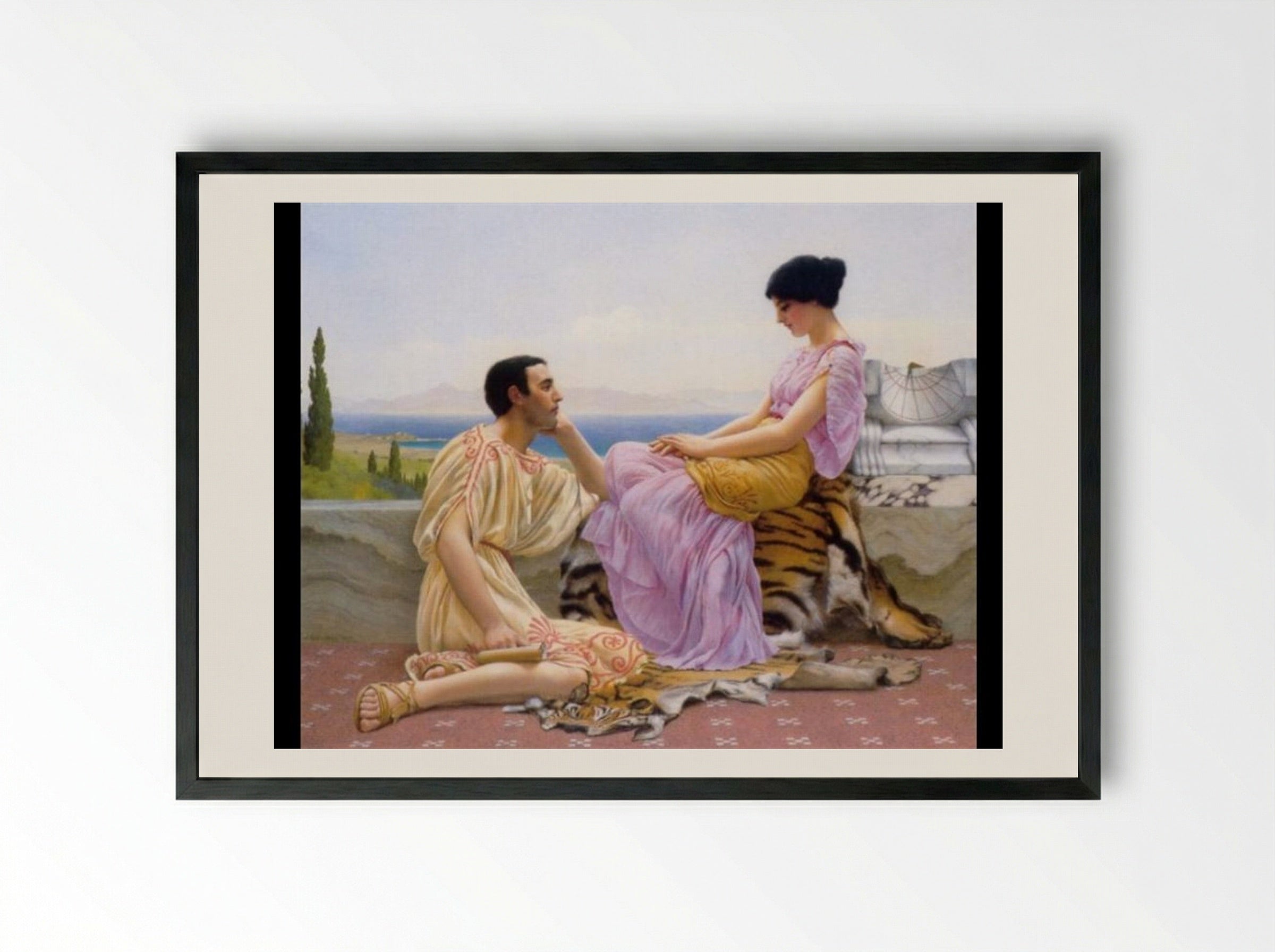Youth and Time - John William Godward - Framed Print Black