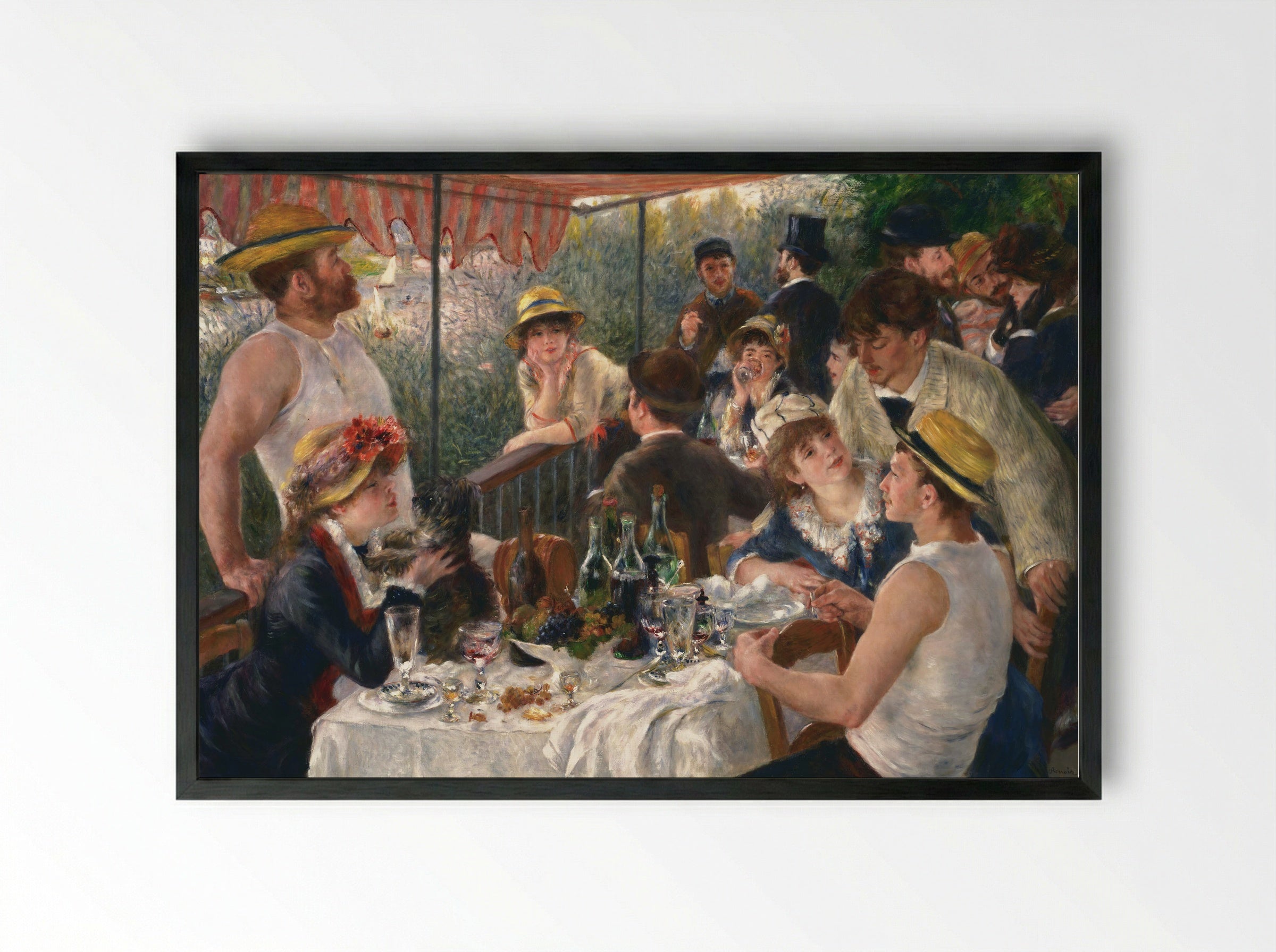 The Luncheon of the Boating Party - Pierre-Auguste Renoir - Framed Print Black