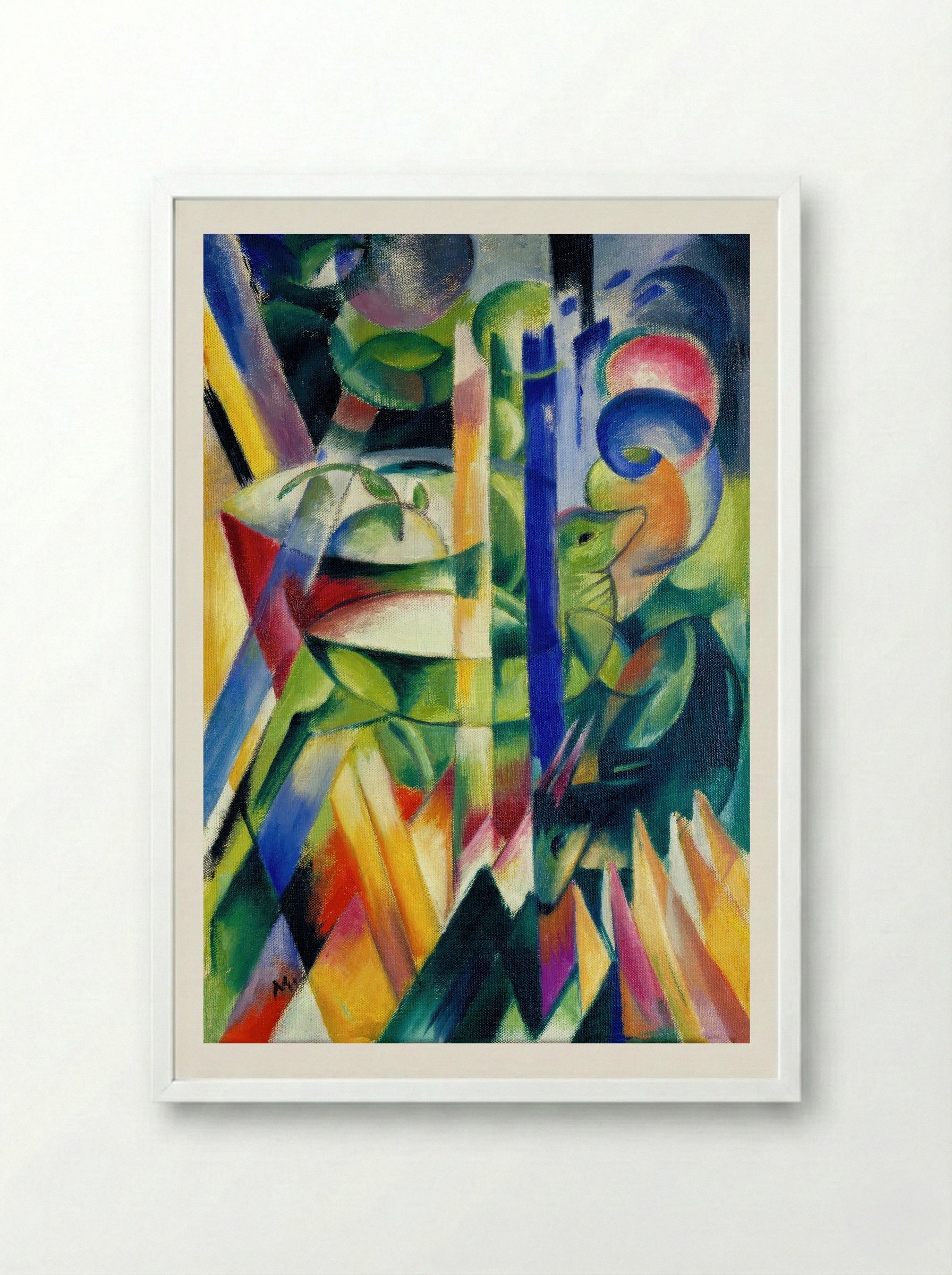 The Little Mountain Goats - Franz Marc - Framed Print White