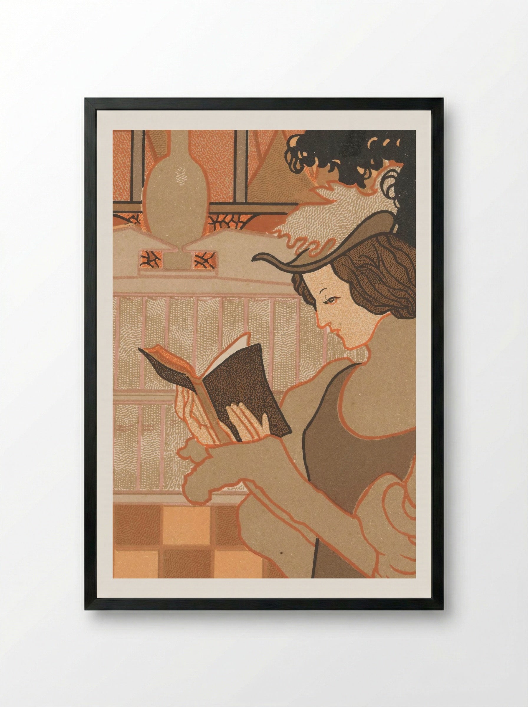 Nieuwjaarswens van Octave Uzanne voor het jaar 1897 - Georges de Feure - Framed Print Black