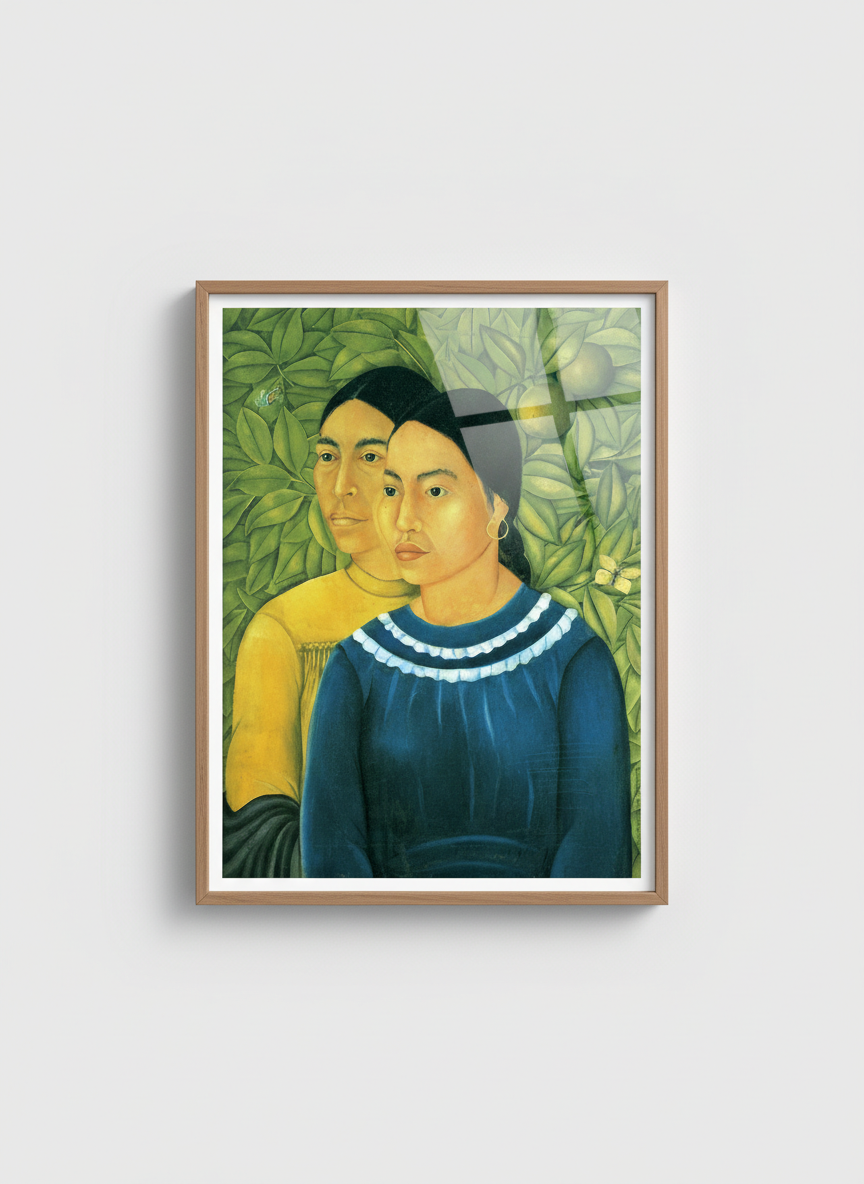 Two Women - Frida Kahlo - Framed Print Wood