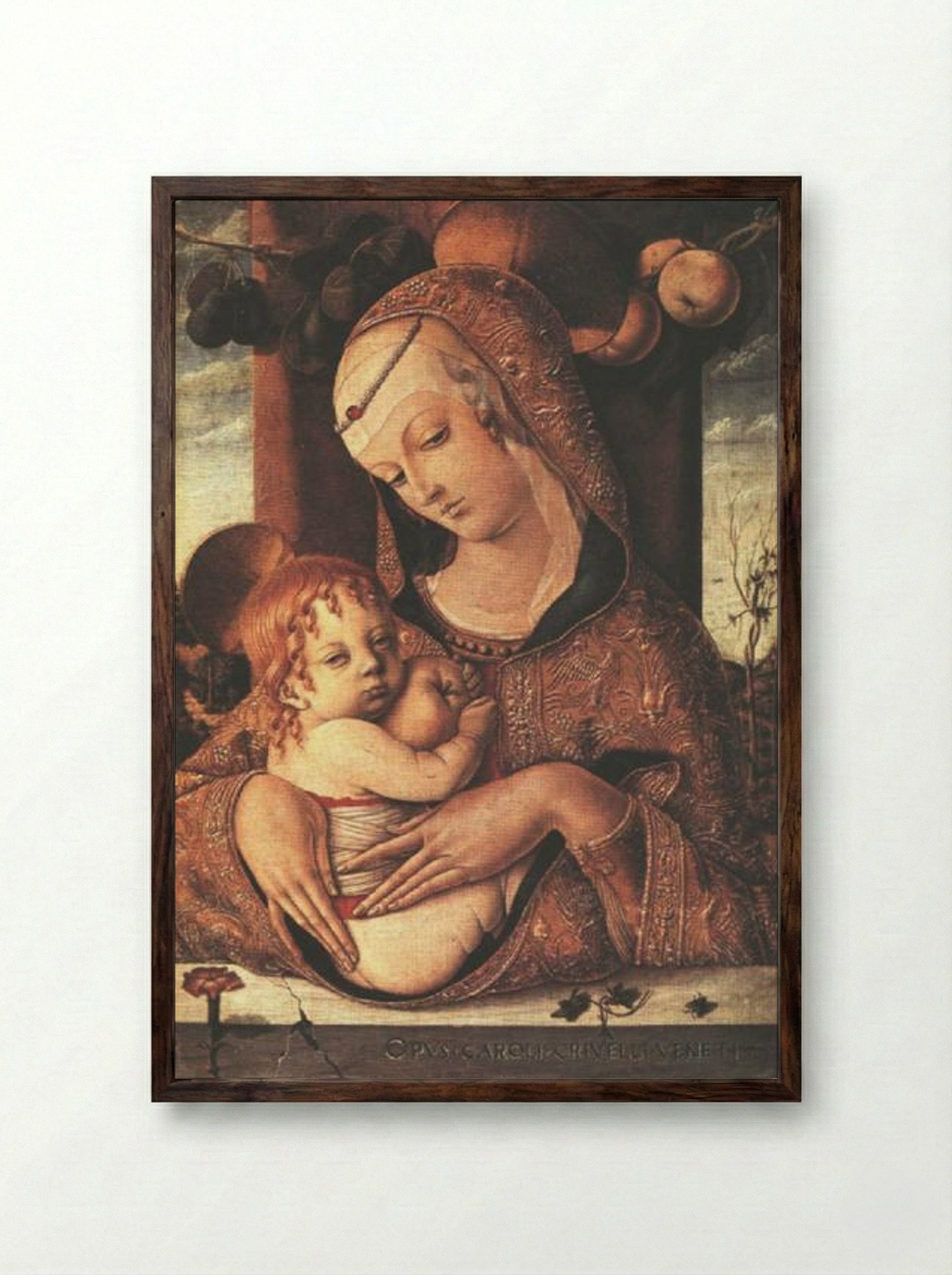 Virgin and Child - Carlo Crivelli - Framed Print Dark Wood