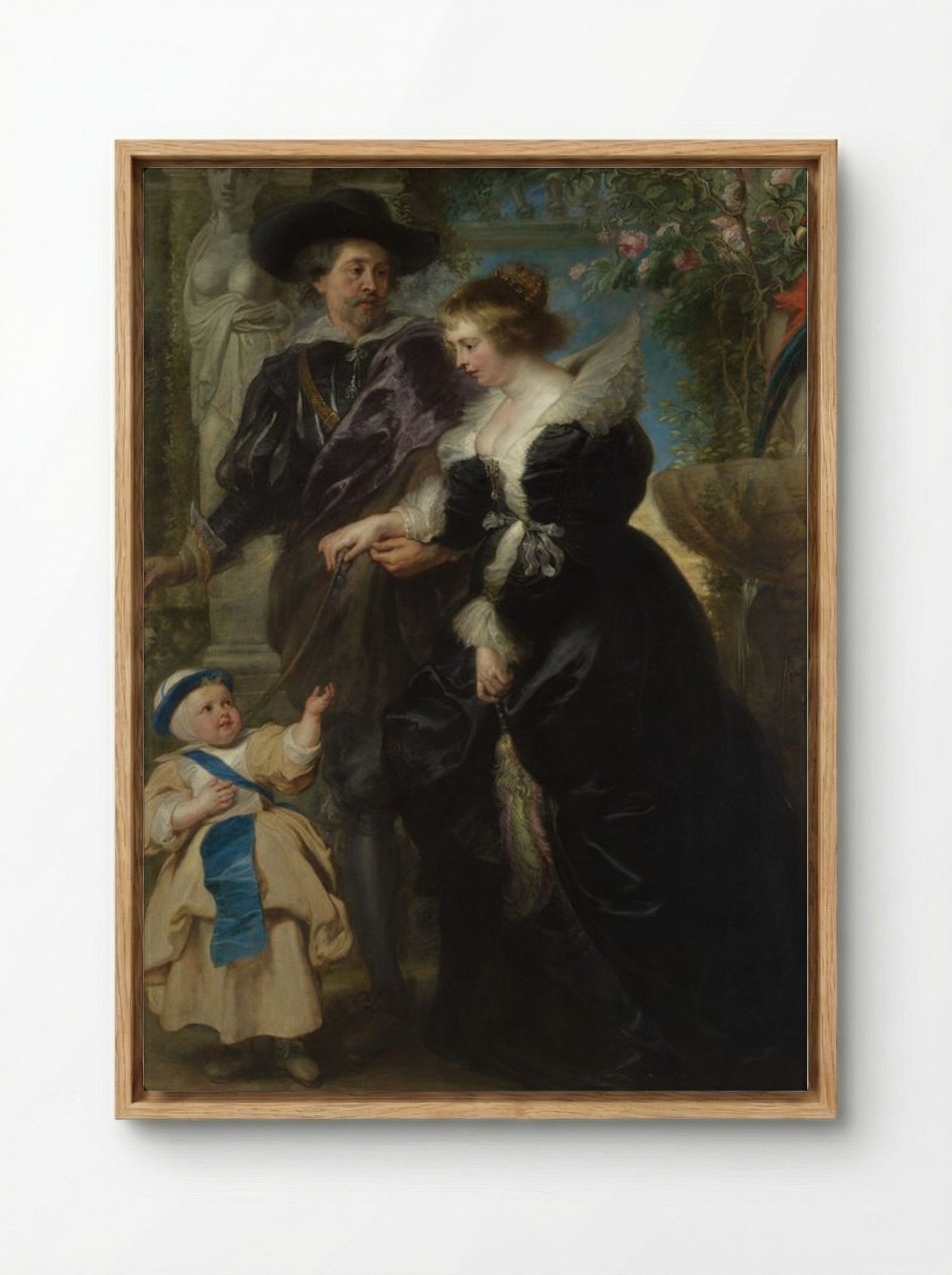 Helena Fourment and Their Son Frans - Peter Paul Rubens - Framed Canvas Wood
