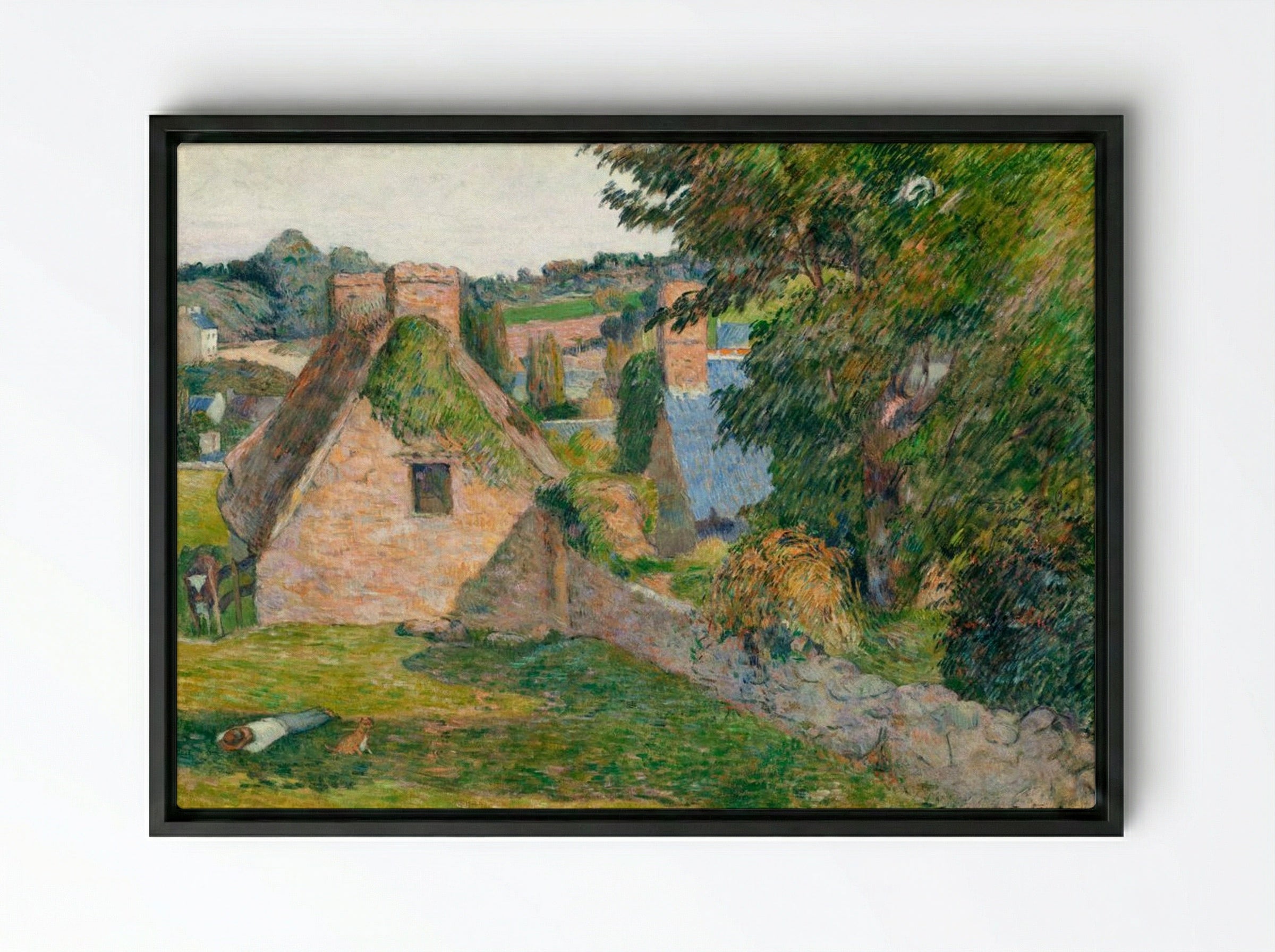 The Field of Derout-Lollichon - Paul Gauguin - Framed Canvas Black