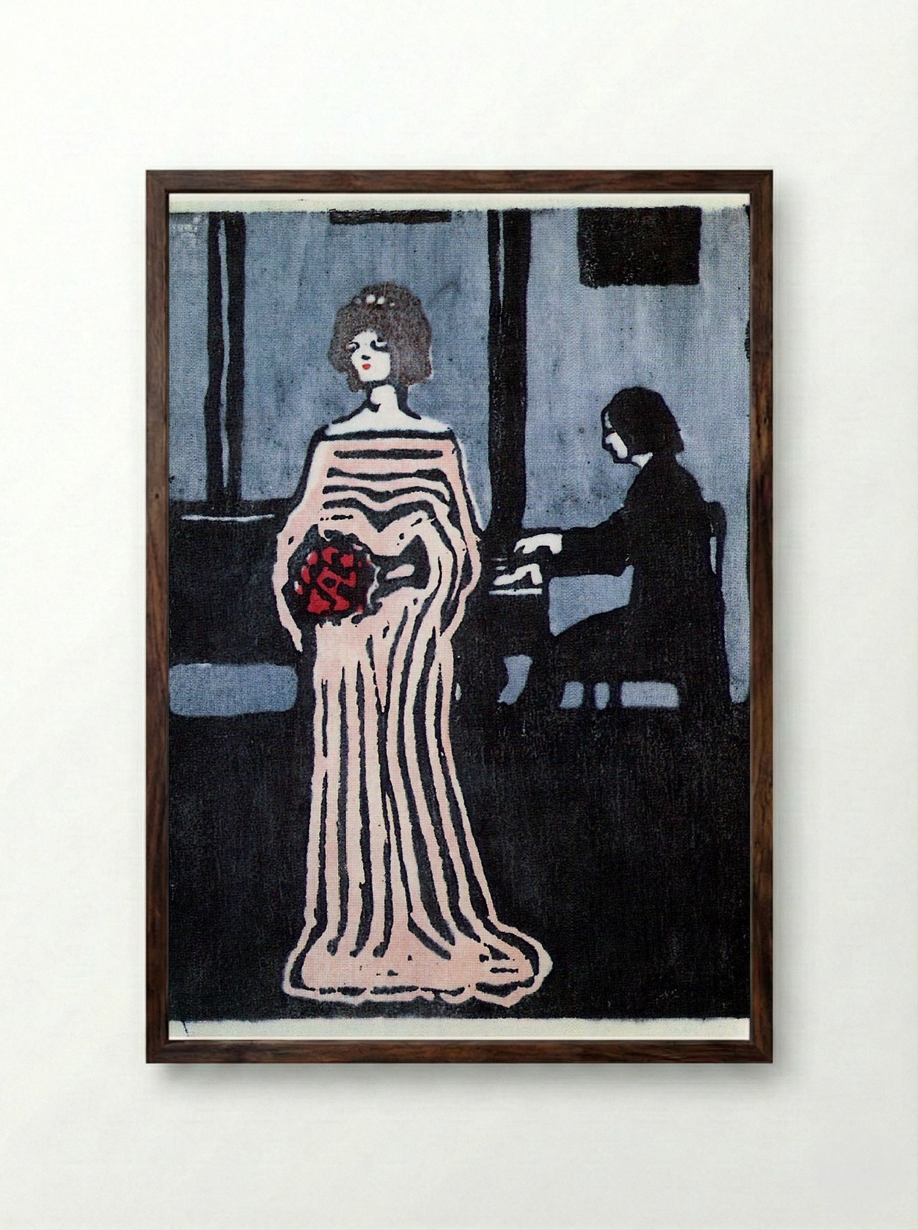 The Singer - Fine Art Print - Framed Print Dark Wood
