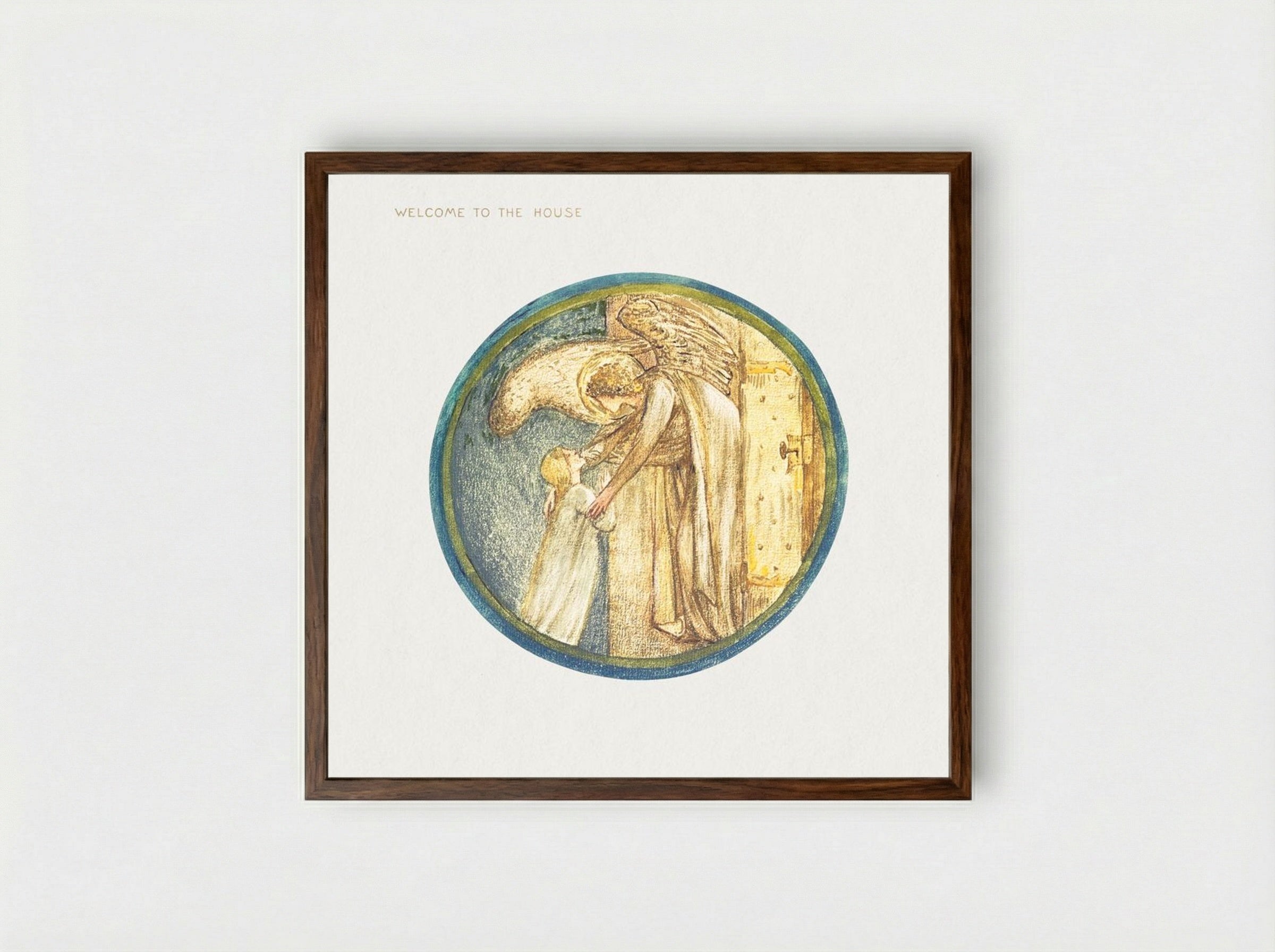 Welcome to the House, from The Flower Book - Edward Burne-Jones - Framed Print Dark Wood