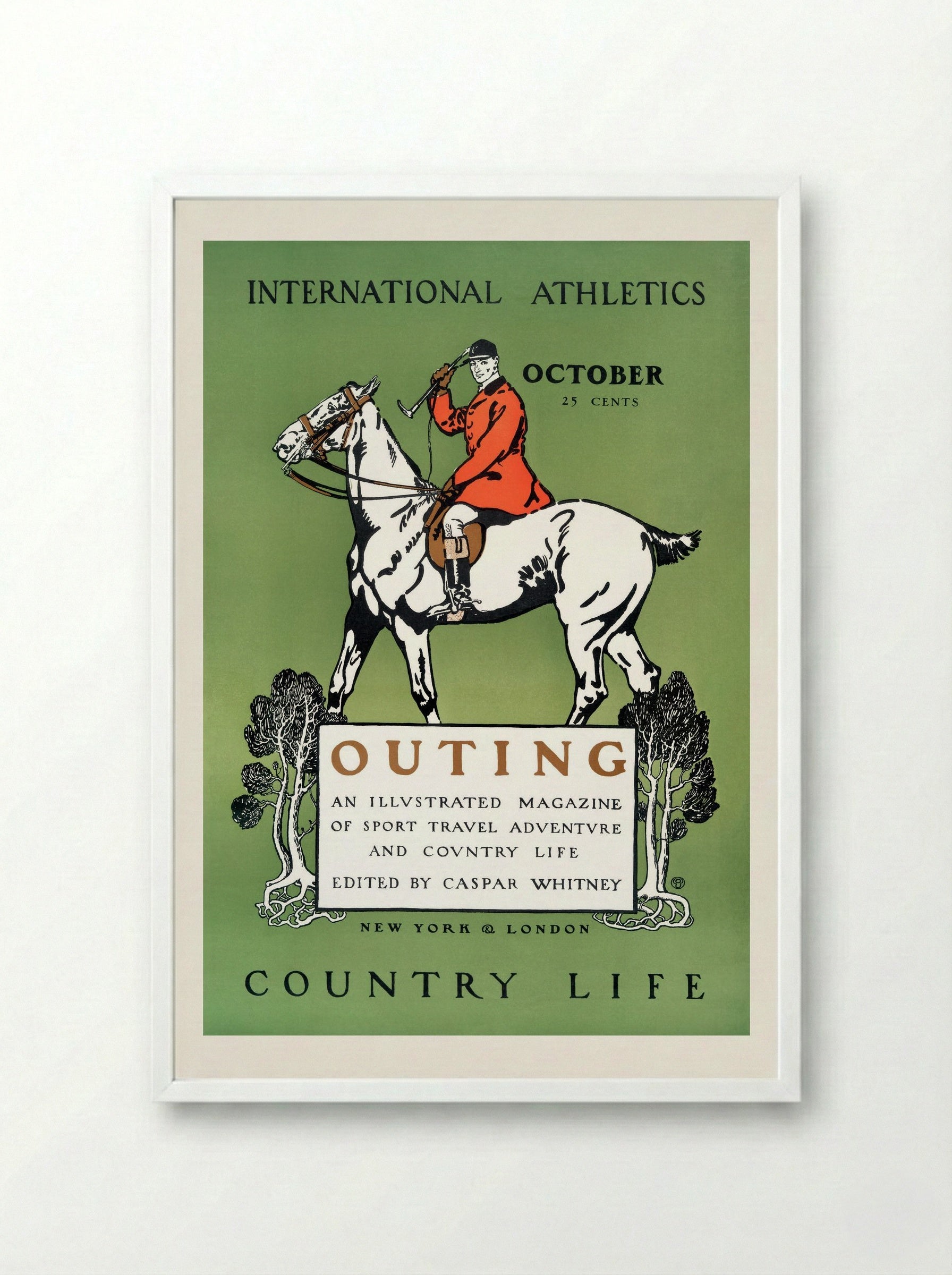 Outing, October (Magazine Cover) - Edward Penfield - Framed Print White