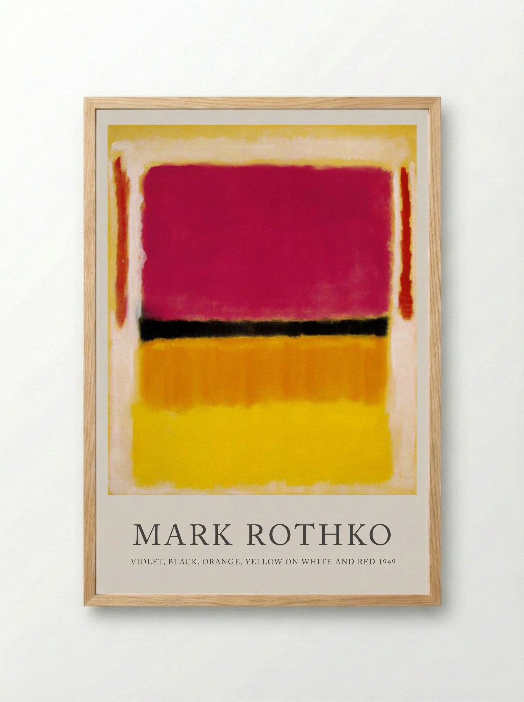 Violet, Black, Orange, Yellow on White and Red - Mark Rothko - Framed Print Wood