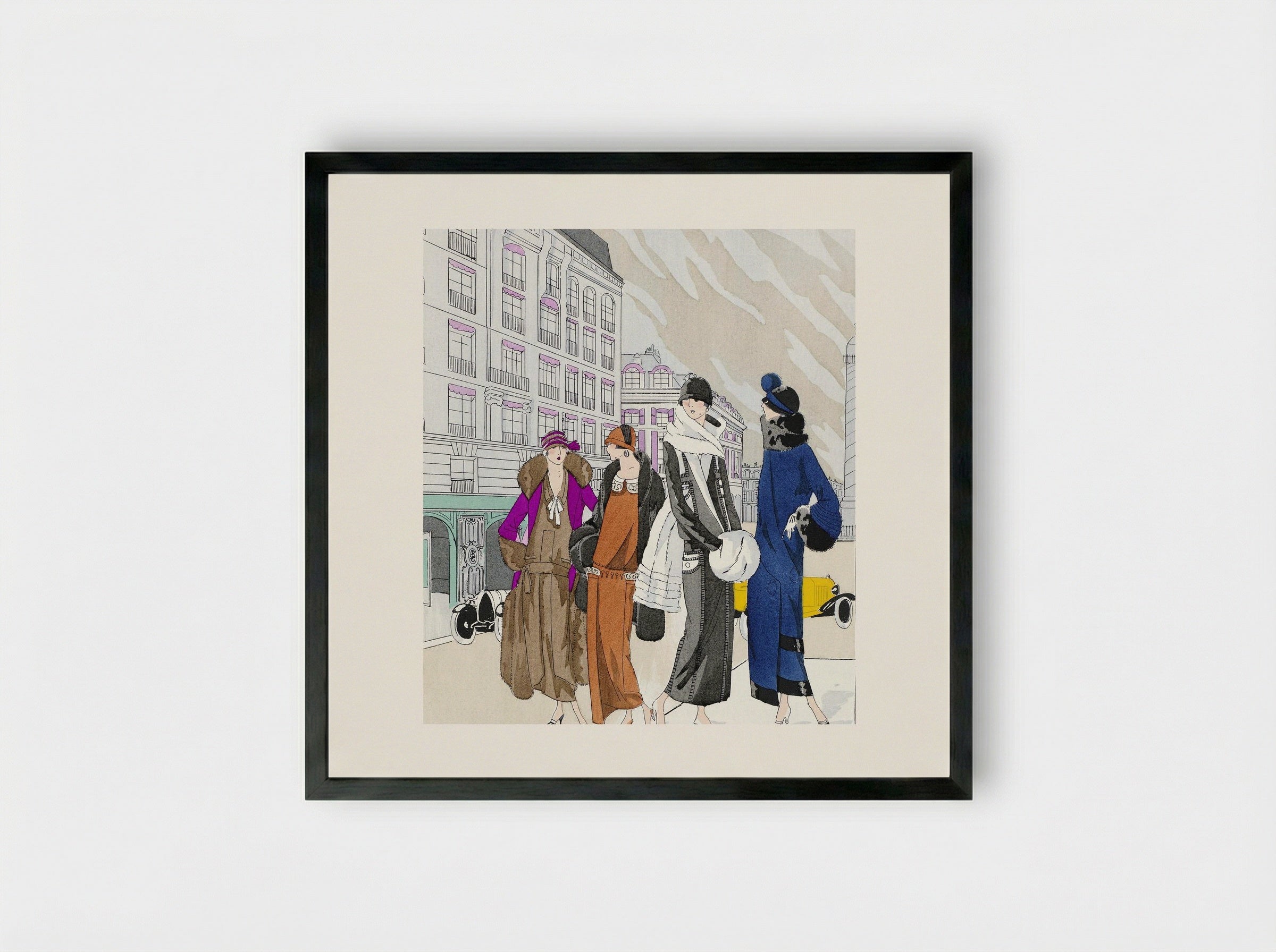 Four Ladies in Creations - Georges Prémet - Framed Print Black