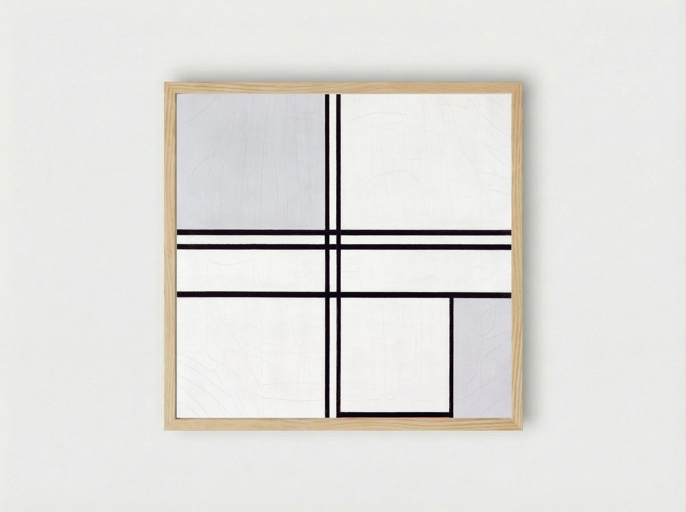 Composition No. 1, Grey-Red - Piet Mondrian - Framed Print Wood
