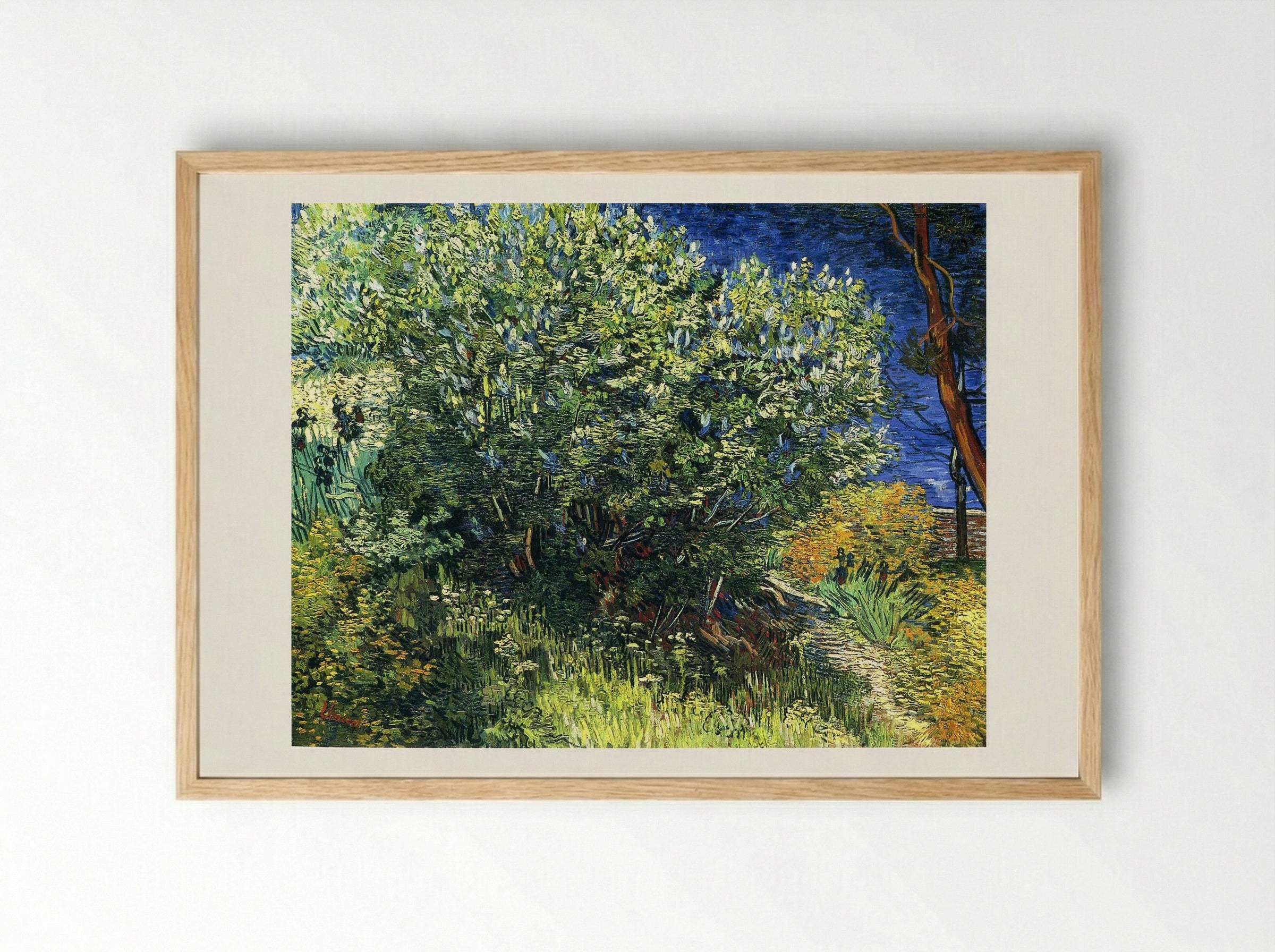 Lilac Bush - Vincent van Gogh - Framed Print Wood