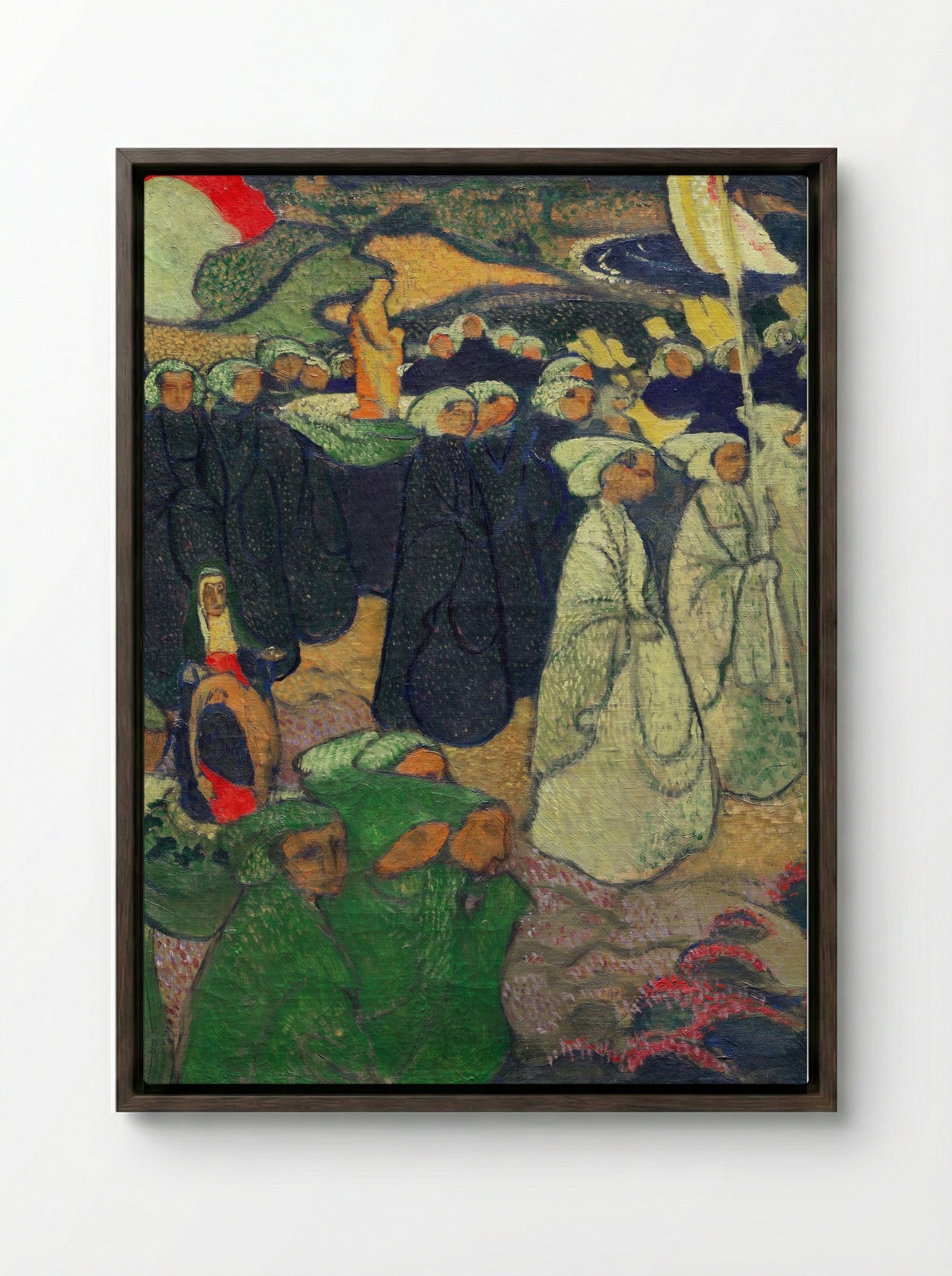 Procession on Pardon at Perros-Guirec - Maurice Denis - Framed Canvas Dark Wood