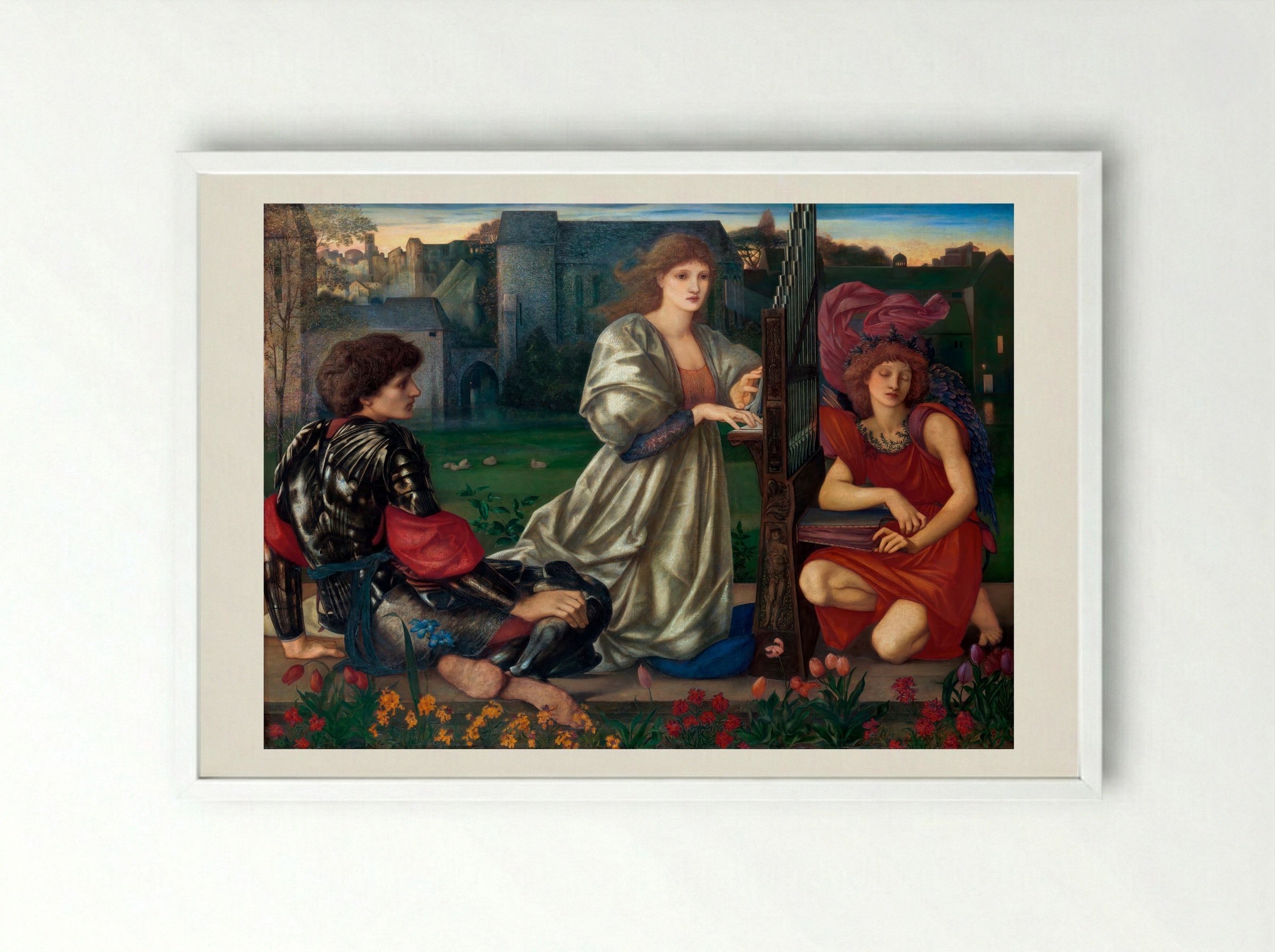 The Love Song - Edward Burne-Jones - Framed Print White