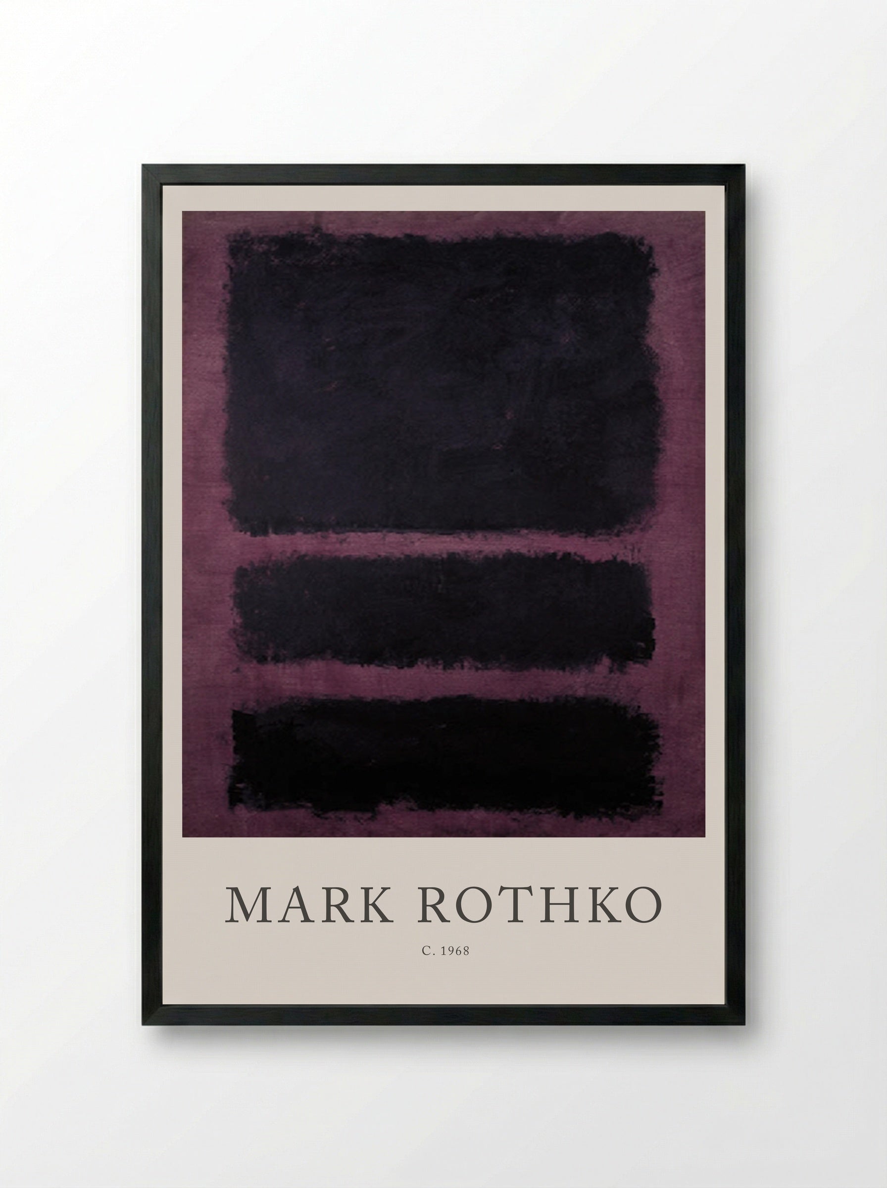 Untitled (Three Black Rectangles on Purple) - Mark Rothko - Framed Print Black