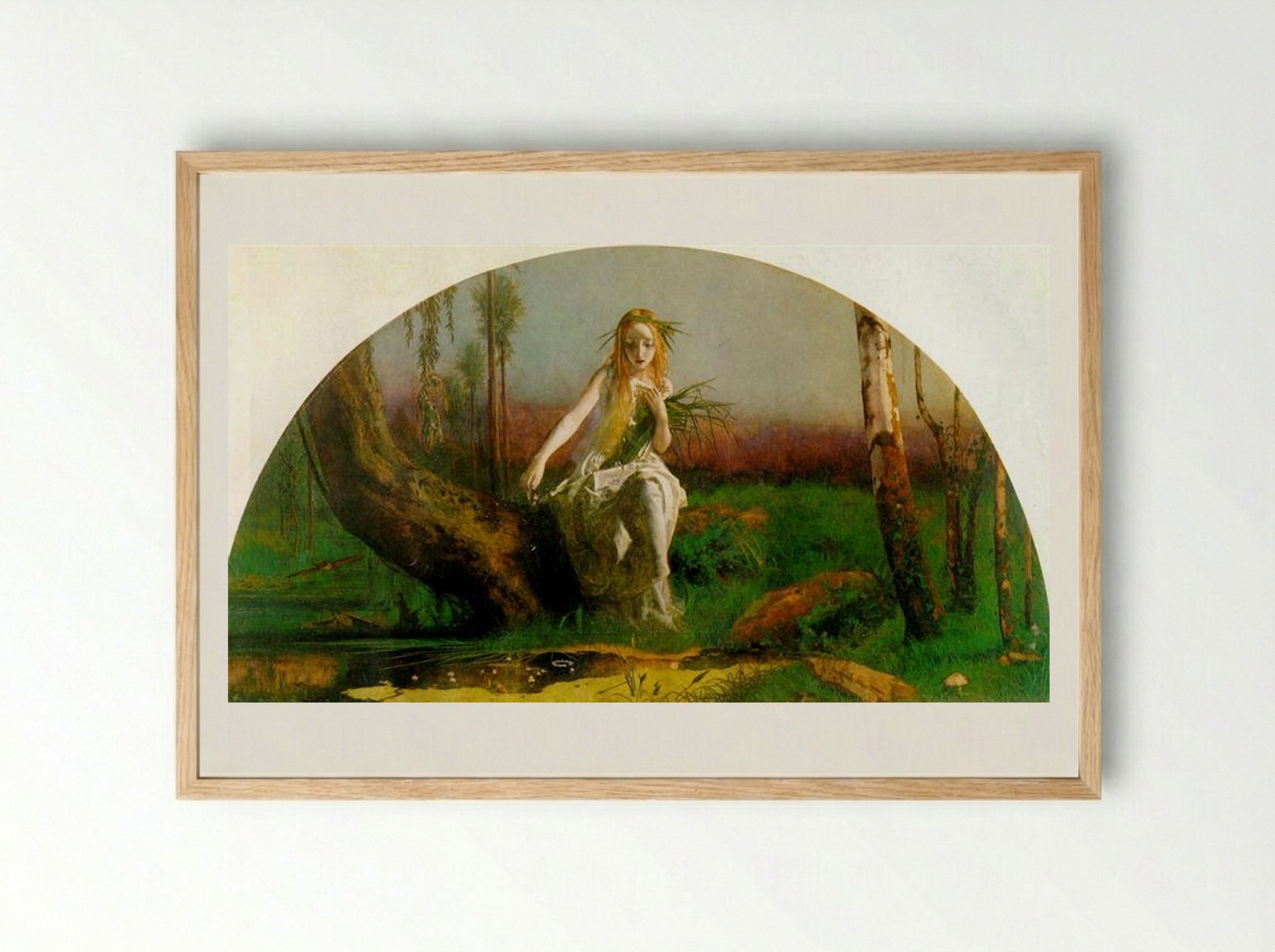 Ophelia - Arthur Hughes - Framed Print Wood