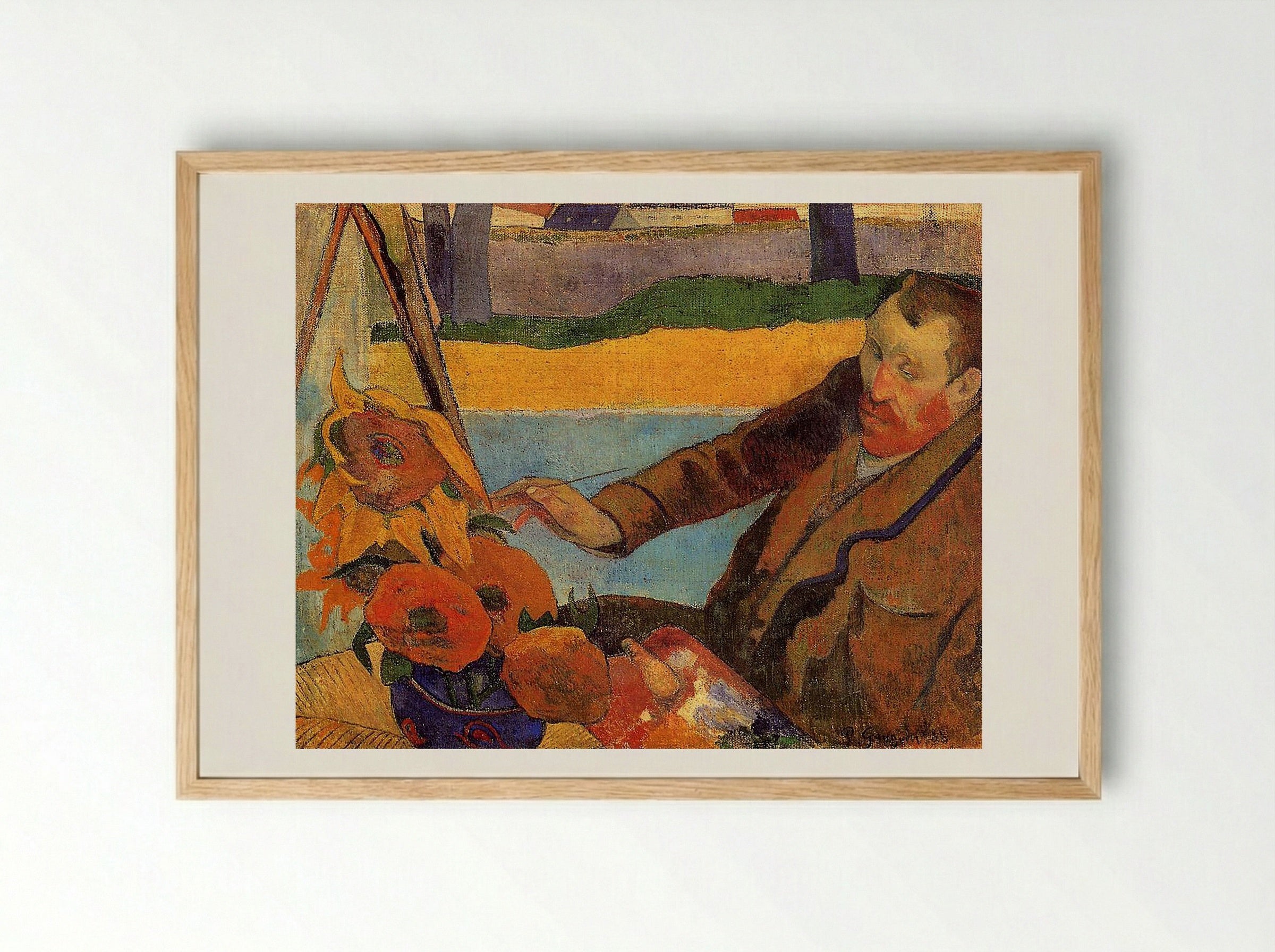 Van Gogh Painting Sunflowers - Paul Gauguin - Framed Print Wood