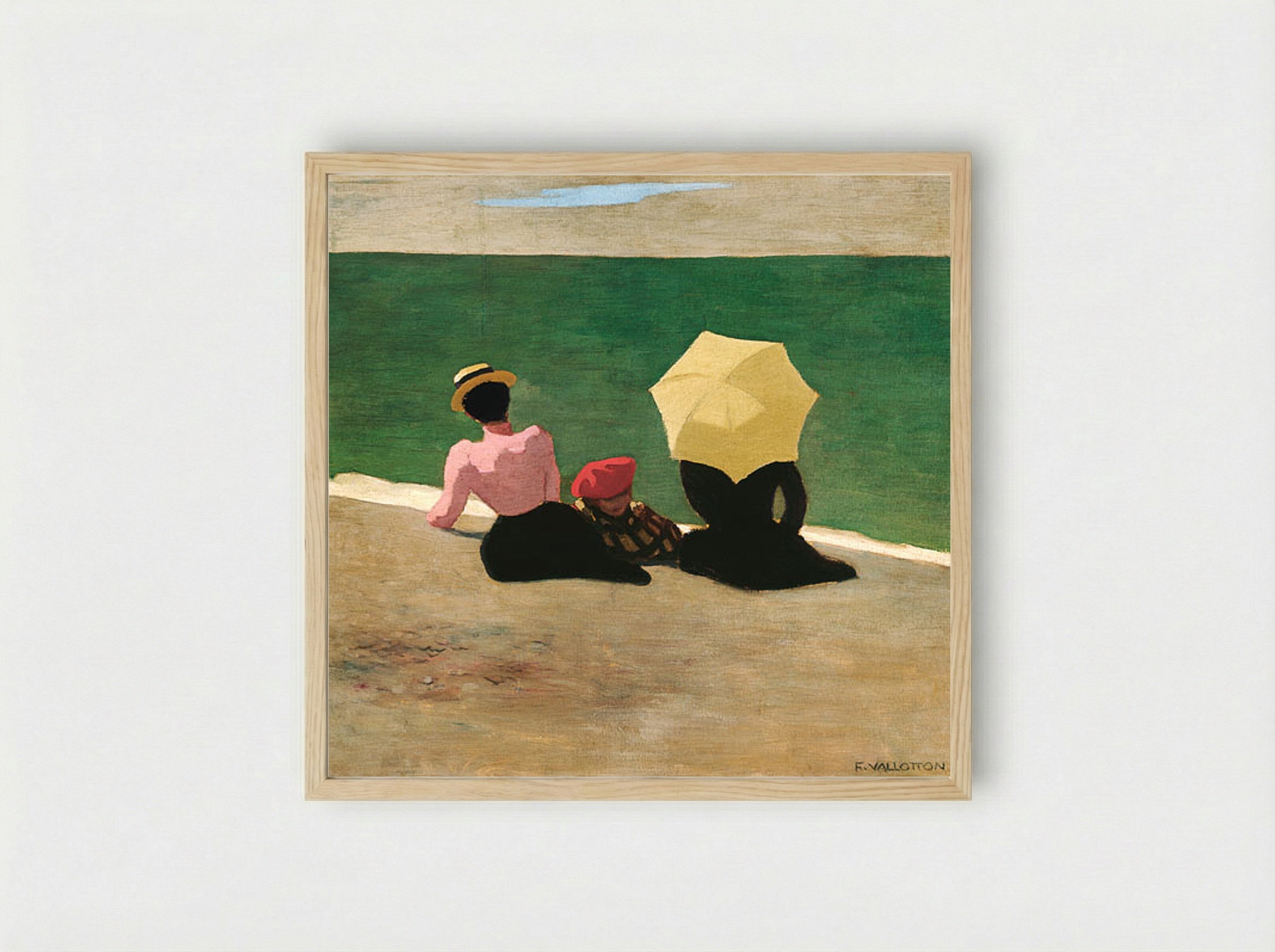 On the Beach - Félix Vallotton - Framed Print Wood