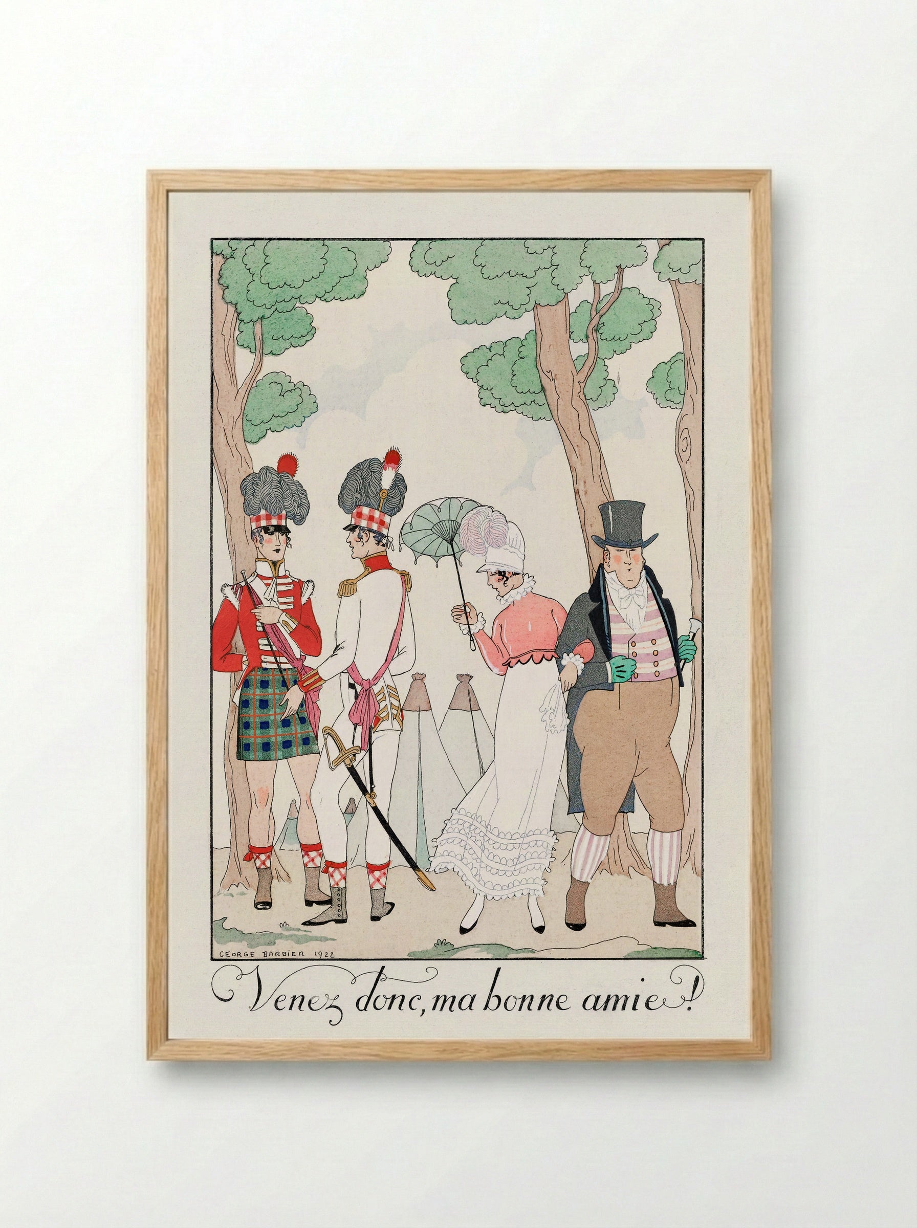 Come on, my good friend! - George Barbier - Framed Print Wood