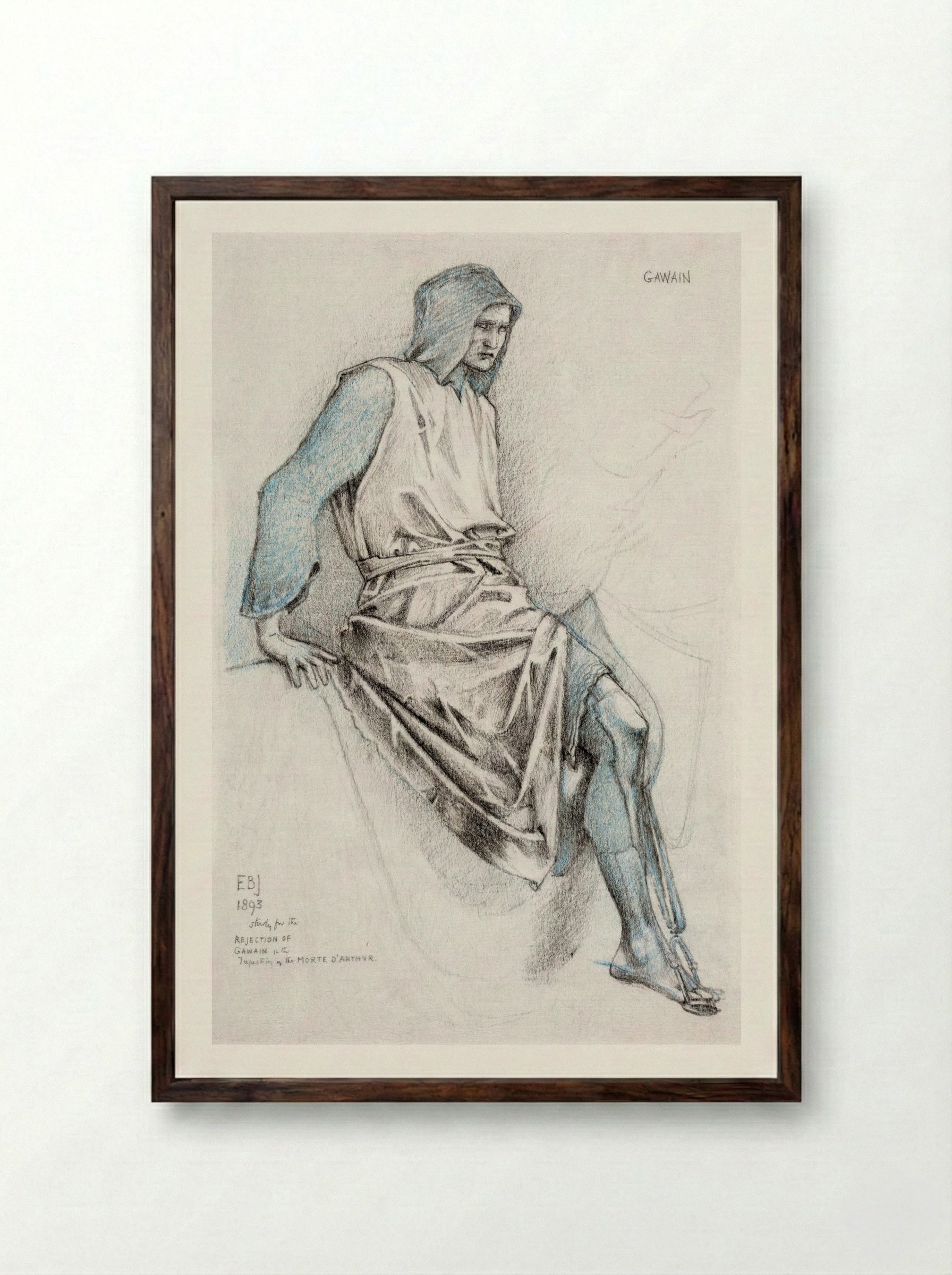 Study for 'The Failure of Gawaine' - Edward Burne-Jones - Framed Print Dark Wood