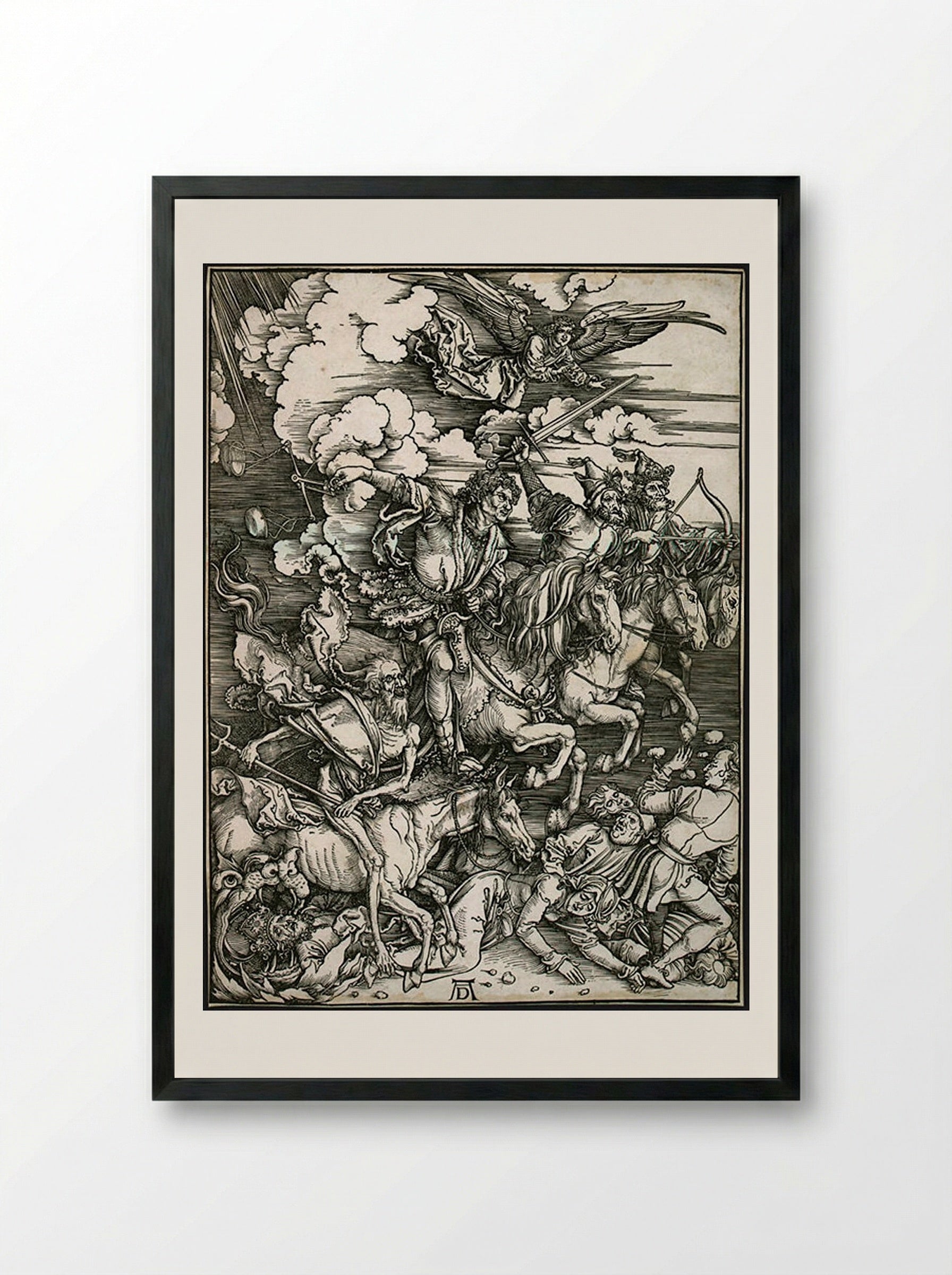 The Four Horsemen of the Apocalypse - Albrecht Dürer - Framed Print Black