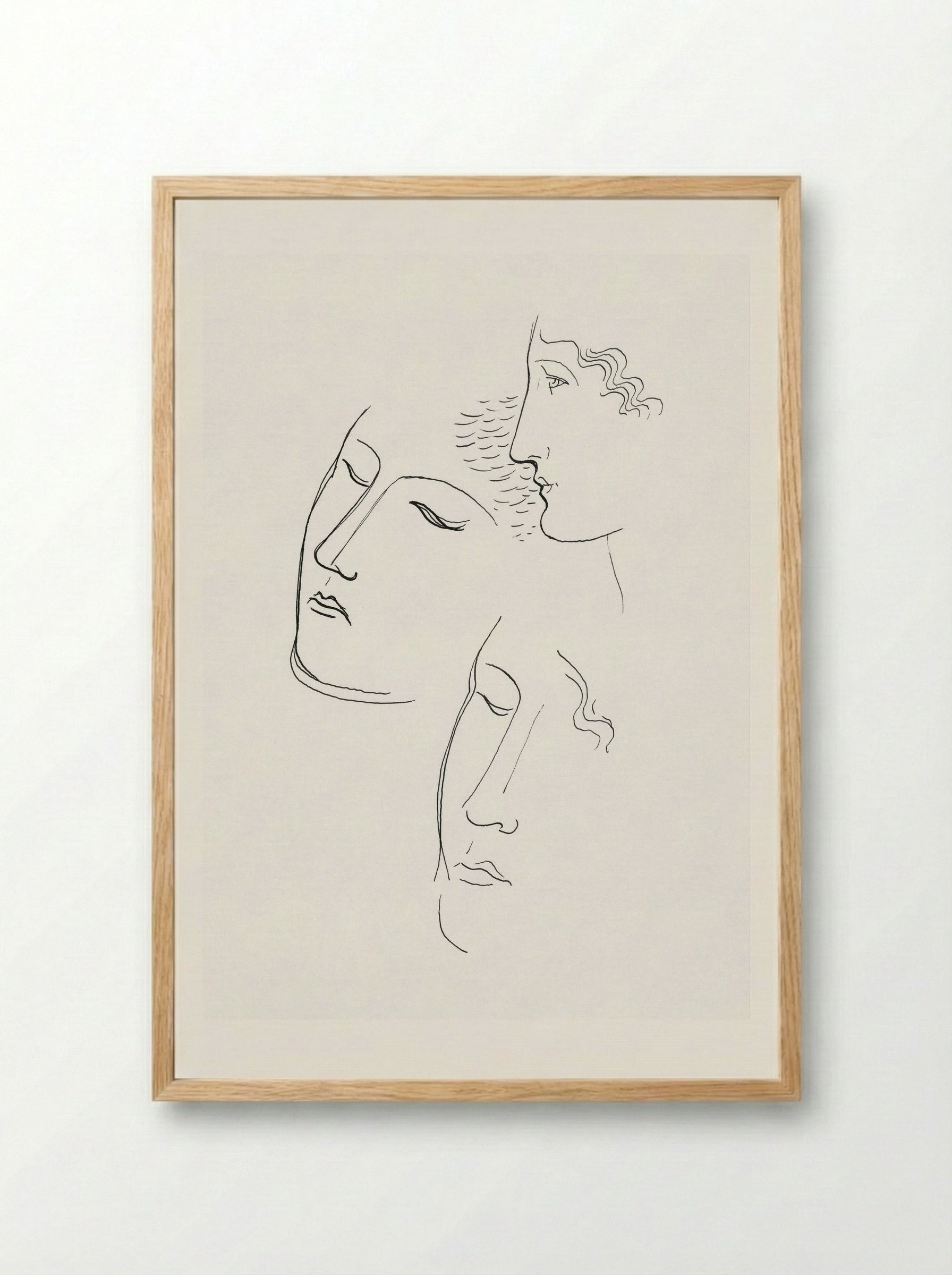 Sketchbook Study of Women's Faces - Mikuláš Galanda - Framed Print Wood