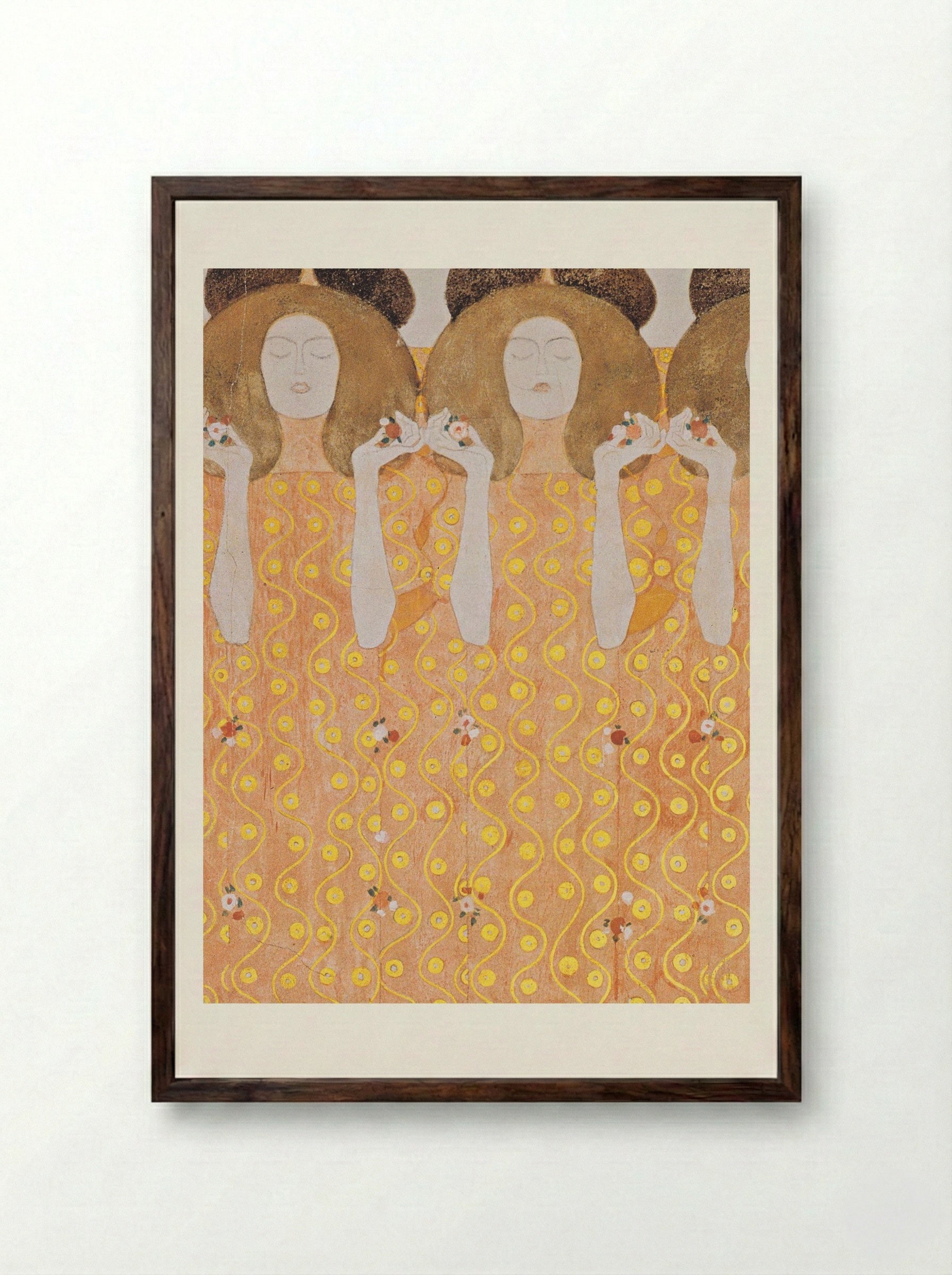 Beethoven Frieze - Gustav Klimt - Framed Print Dark Wood