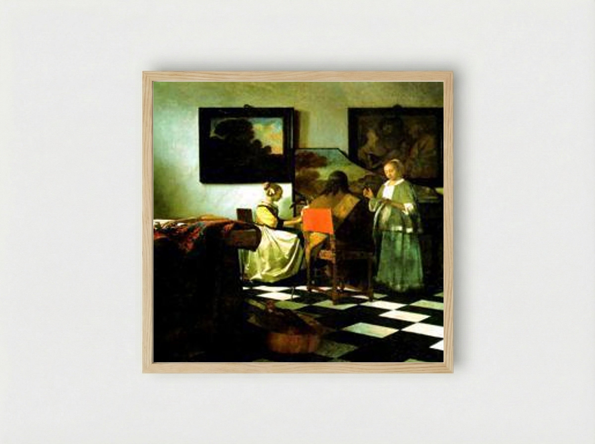 The Concert - Johannes Vermeer - Framed Print Wood