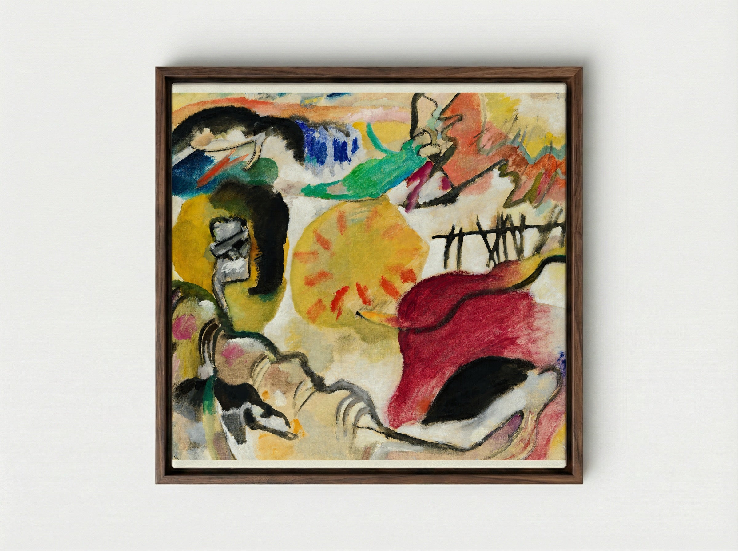 Improvisation 27 (Garden of Love II) - Wassily Kandinsky - Framed Canvas Dark Wood