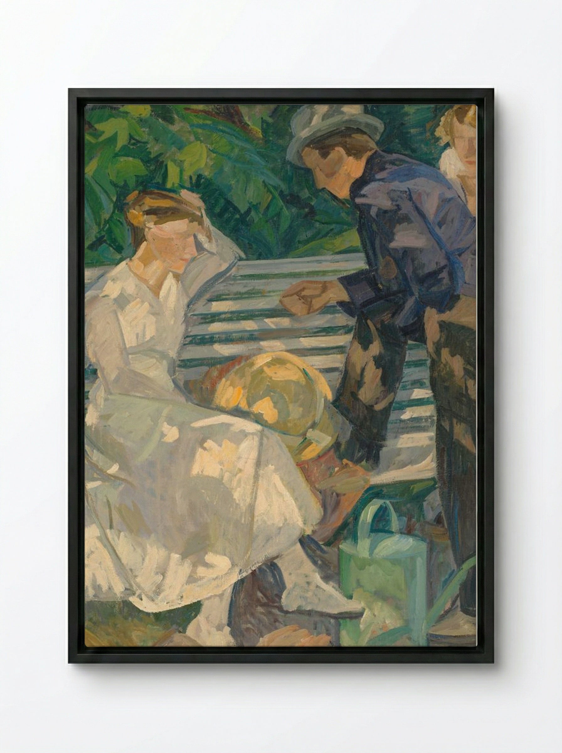 In the Priest's Garden. Christians - Edvard Weie - Framed Canvas Black