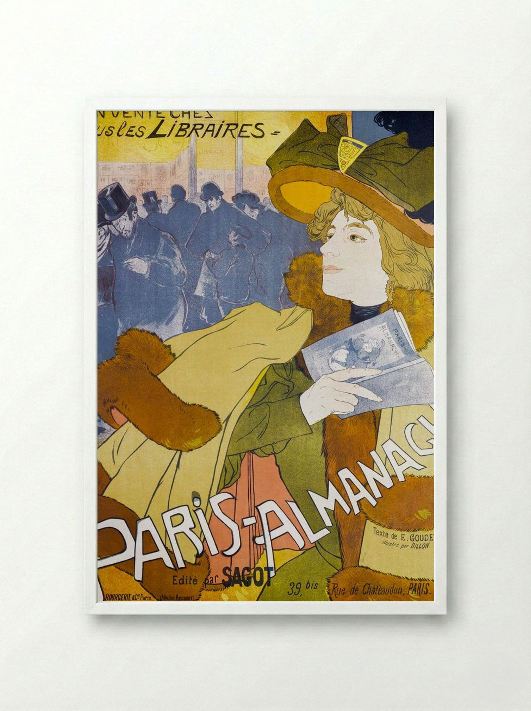 Paris-Almanach, 1894 - Georges de Feure - Framed Print White