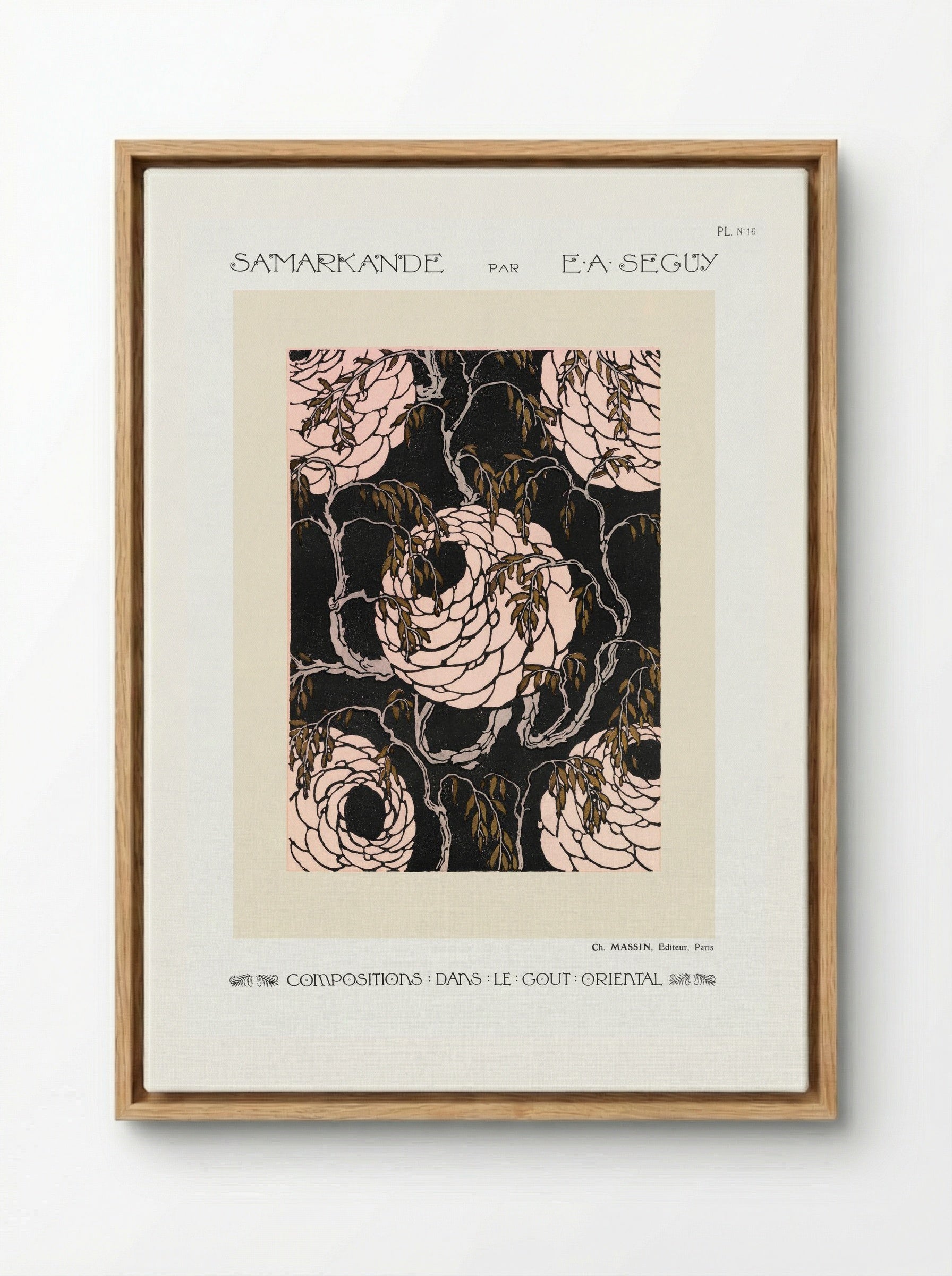 Samarkande, Plate 16 (Floral Composition in the Oriental Style) - Émile-Allain Séguy - Framed Canvas Wood