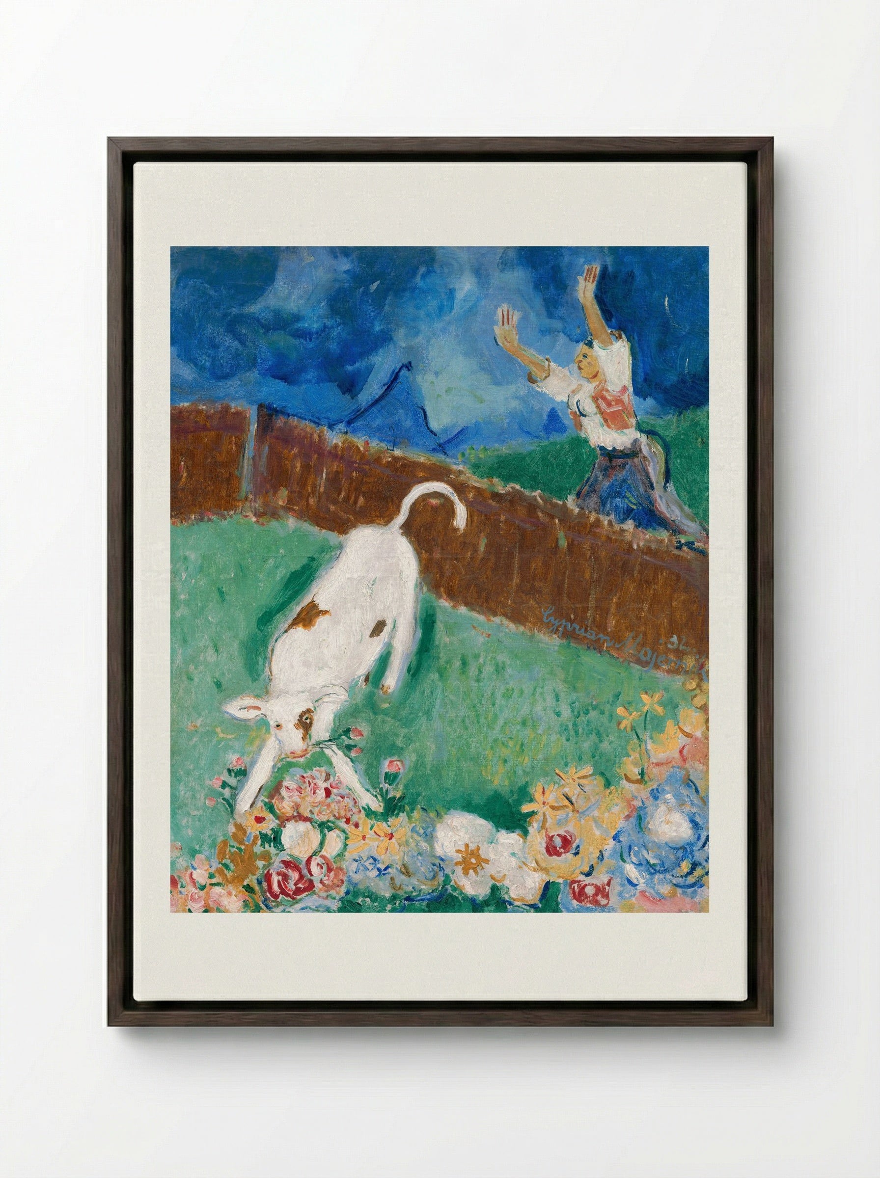 Calf - Cyprián Majerník - Framed Canvas Dark Wood