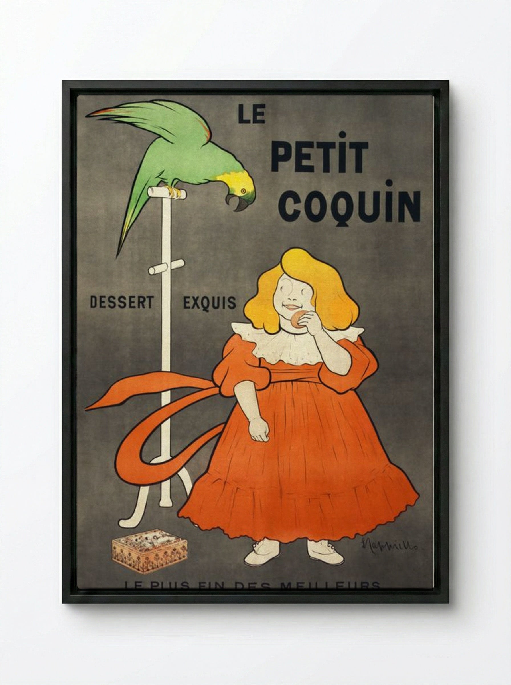 Le Petit Coquin (Dessert Exquis) - Leonetto Cappiello - Framed Canvas Black